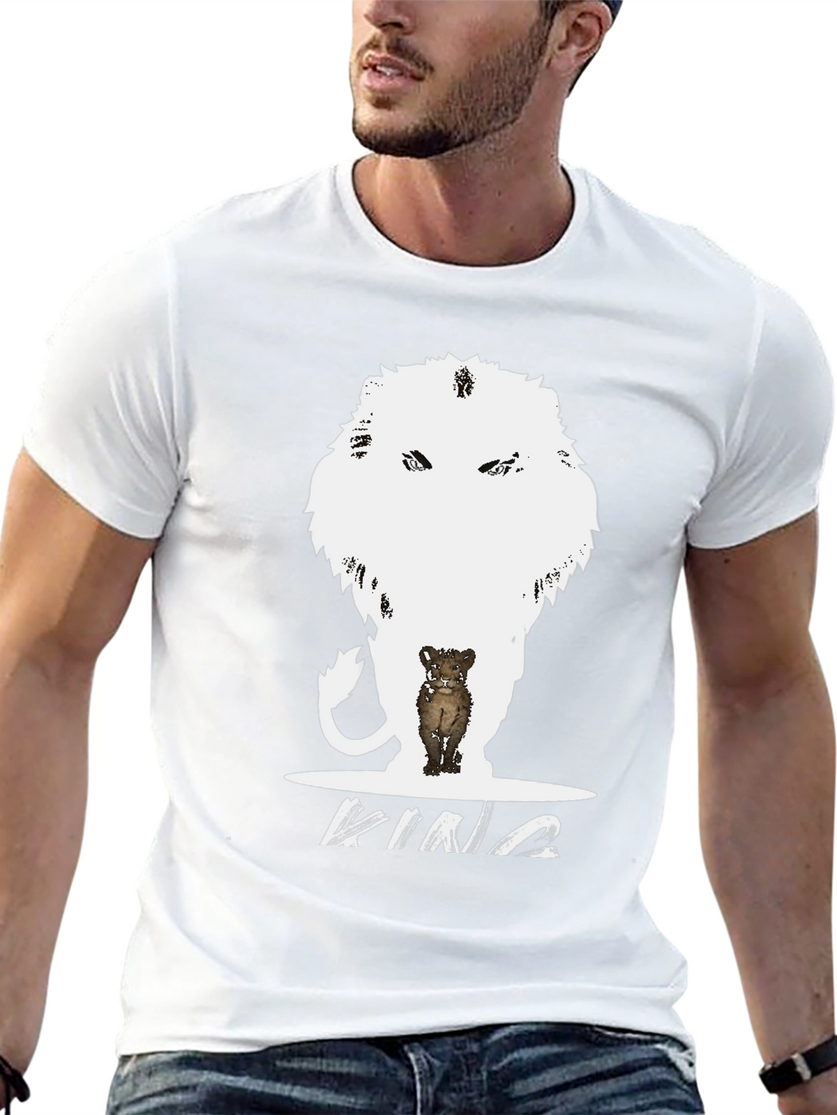 King Lion Cub Graphic Tee - Black T-Shirt