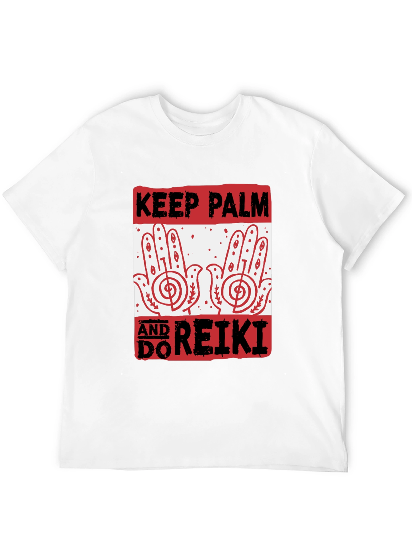 Keep Palm and Do Reiki Black Graphic Tee