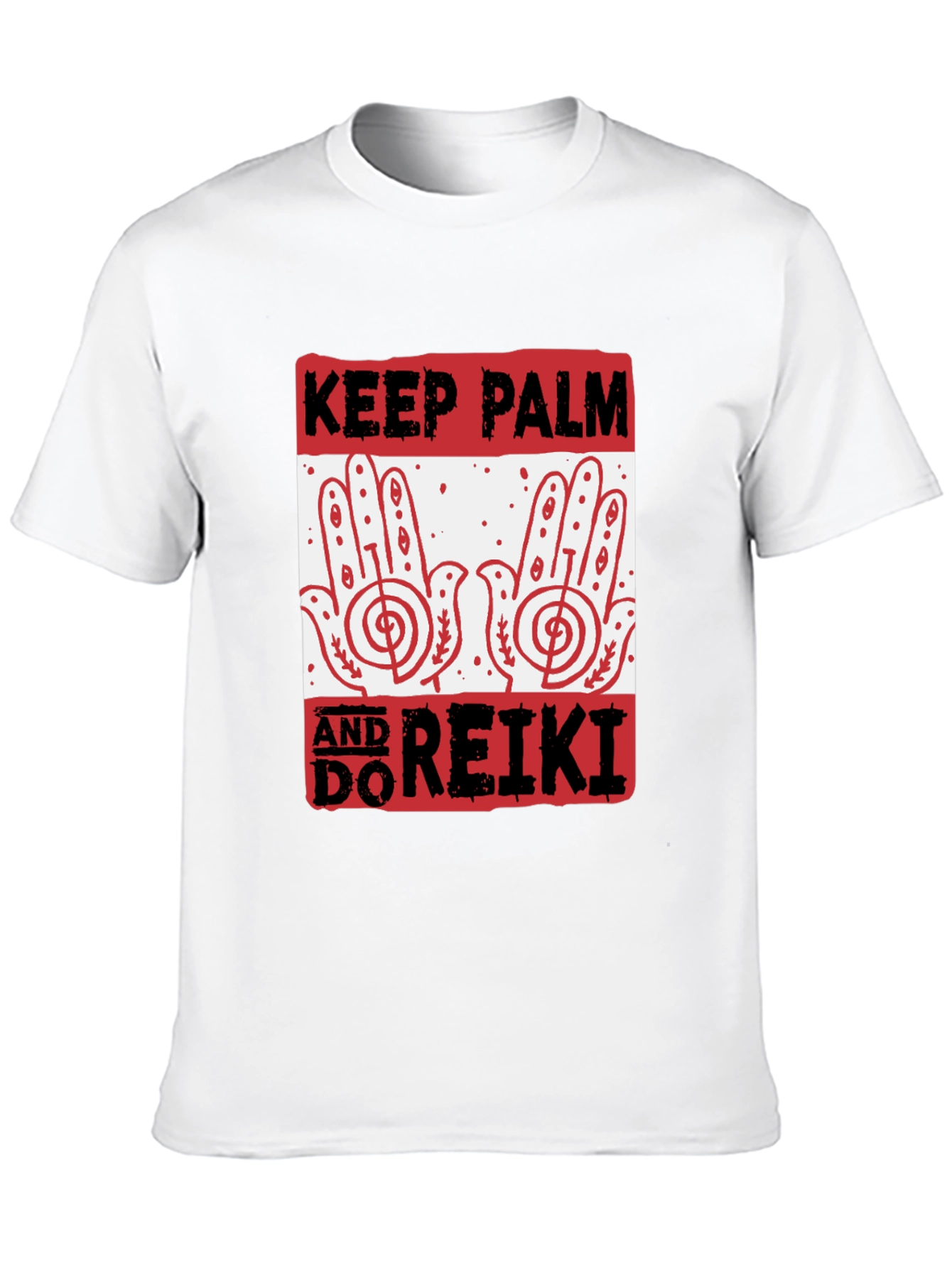 Keep Palm and Do Reiki Black Graphic Tee