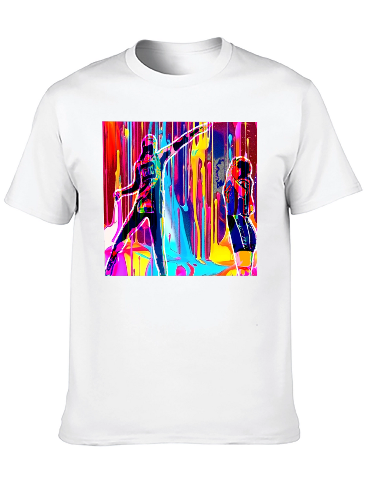 Abstract Art Drip Design Black T-Shirt