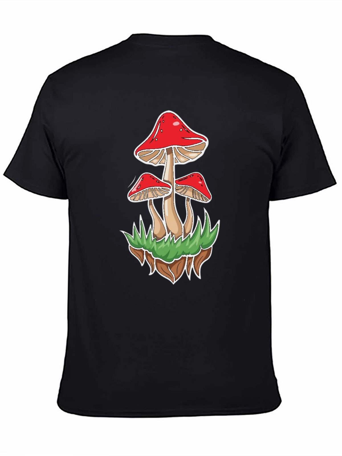 Mushroom Graphic Tee - Black Cotton Blend