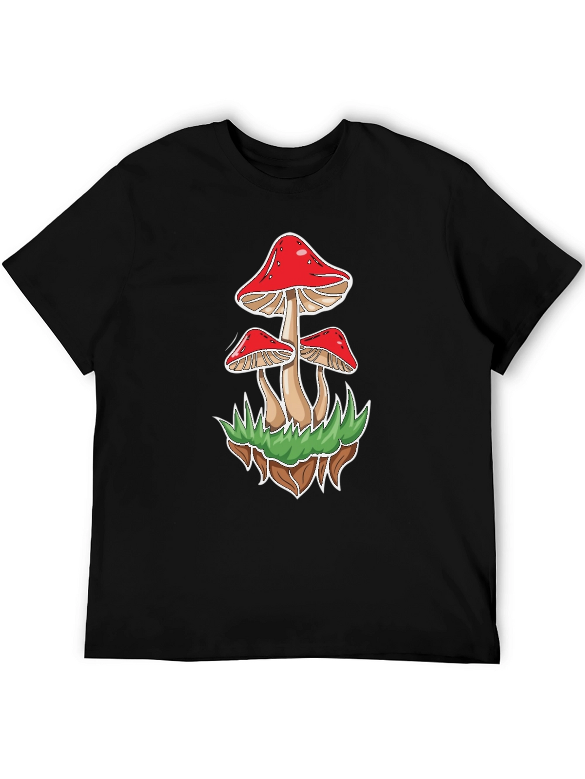 Mushroom Graphic Tee - Black Cotton Blend