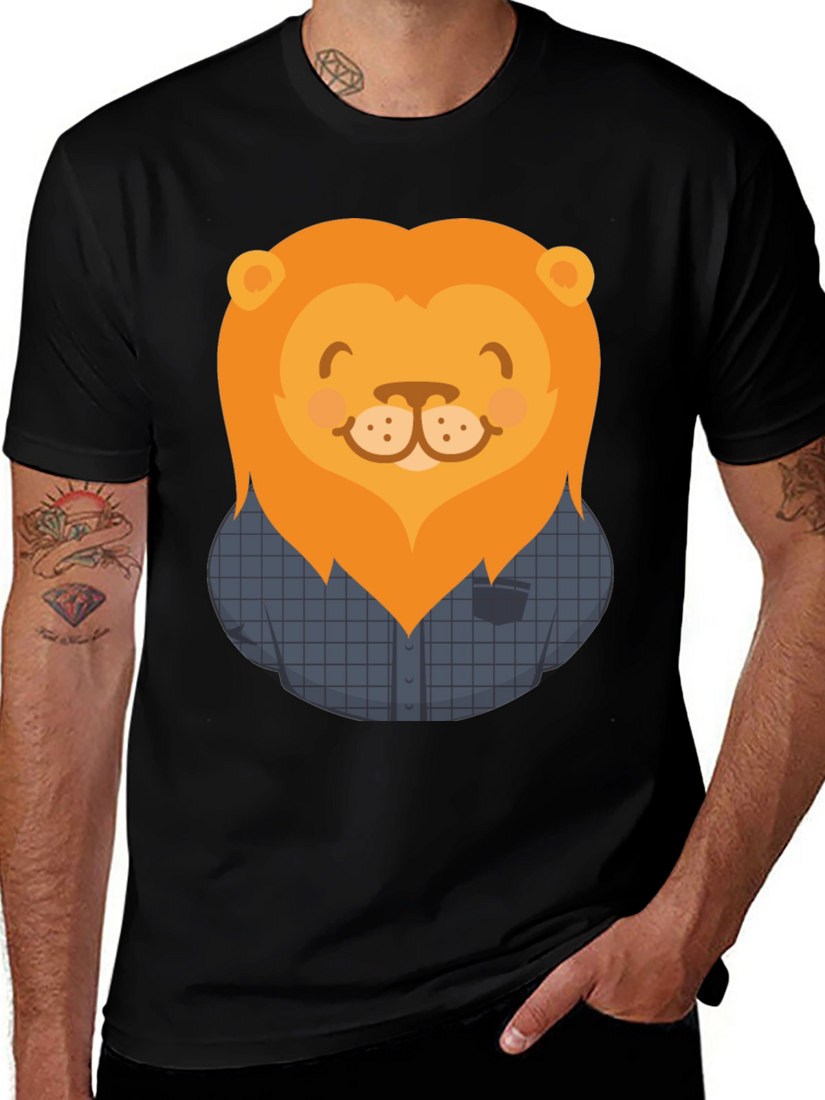 Lion Graphic T-Shirt - Mens Casual Tee