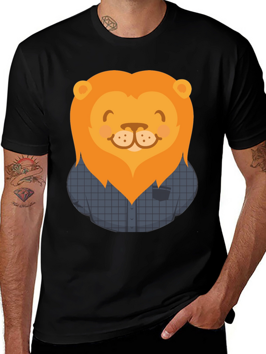 Lion Graphic T-Shirt - Mens Casual Tee