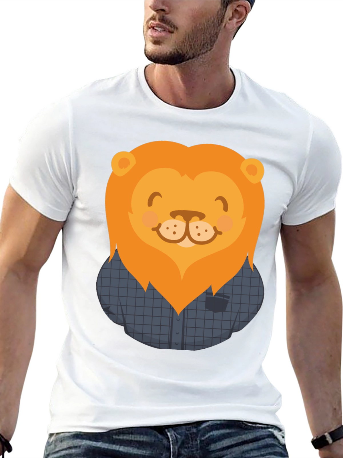 Lion Graphic T-Shirt - Mens Casual Tee