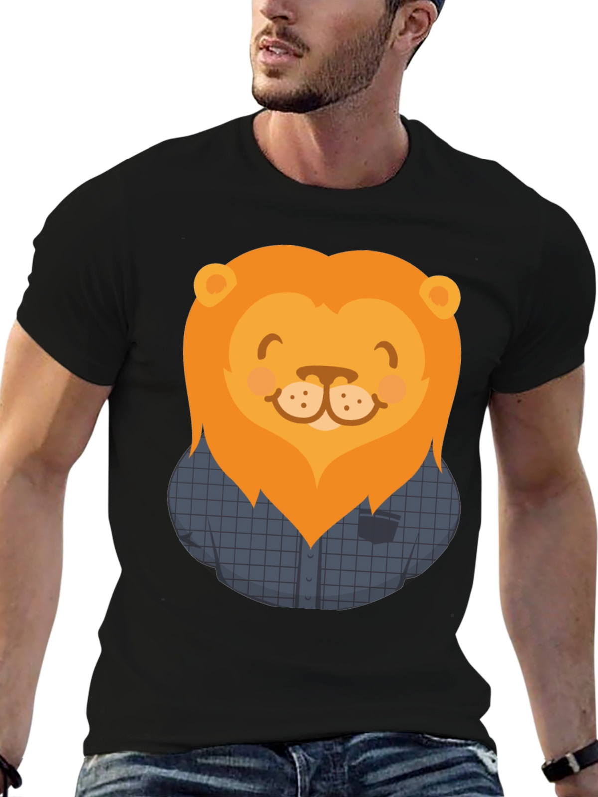 Lion Graphic T-Shirt - Mens Casual Tee