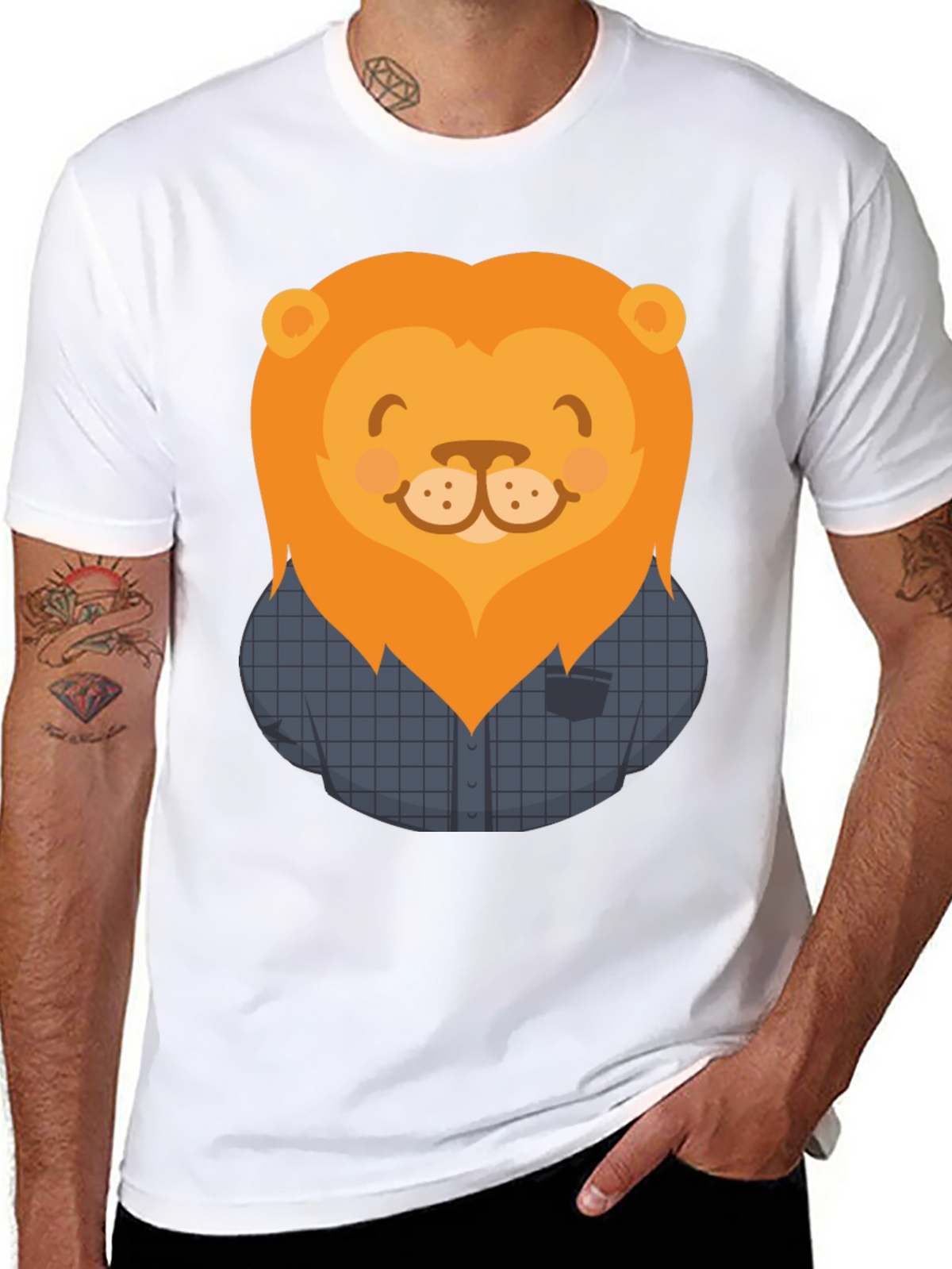 Lion Graphic T-Shirt - Mens Casual Tee