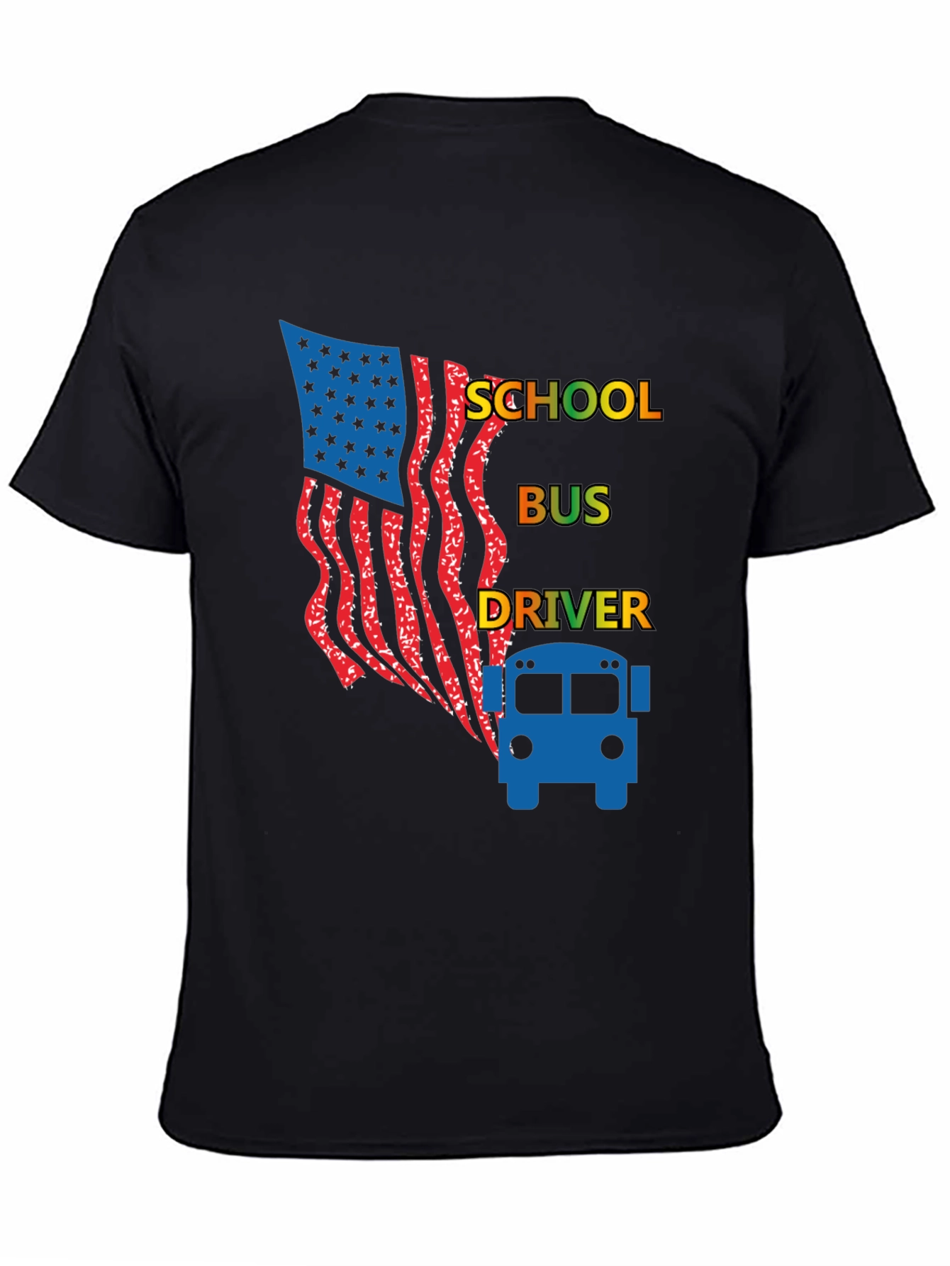 School Bus Driver American Flag Graphic Tee