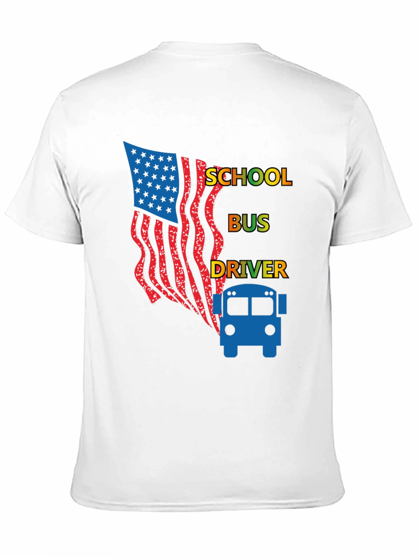 School Bus Driver American Flag Graphic Tee