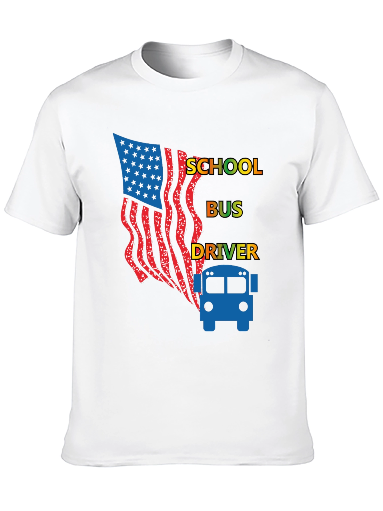 School Bus Driver American Flag Graphic Tee