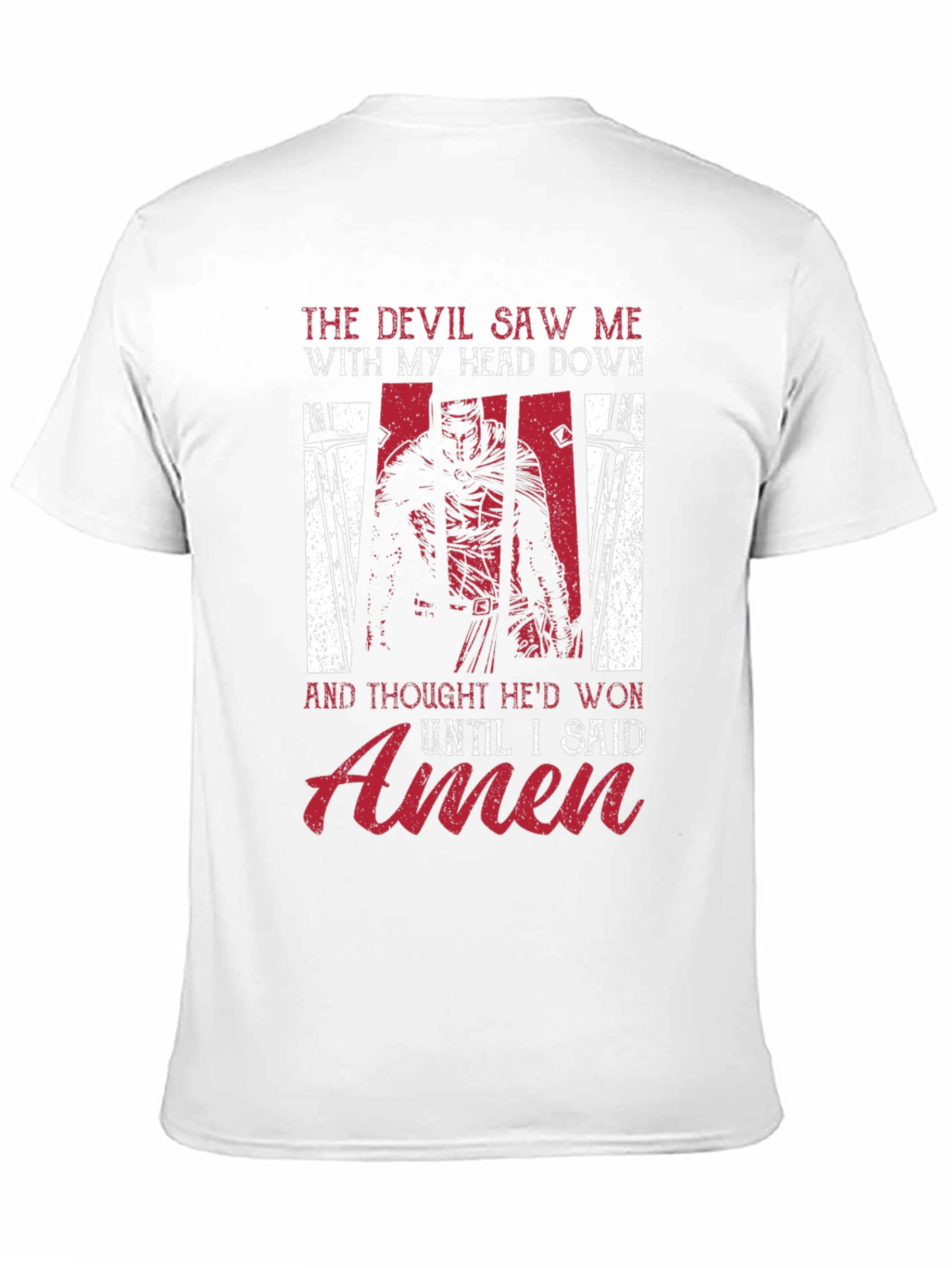 Devil Saw Me T-Shirt - Knight and Amen Design