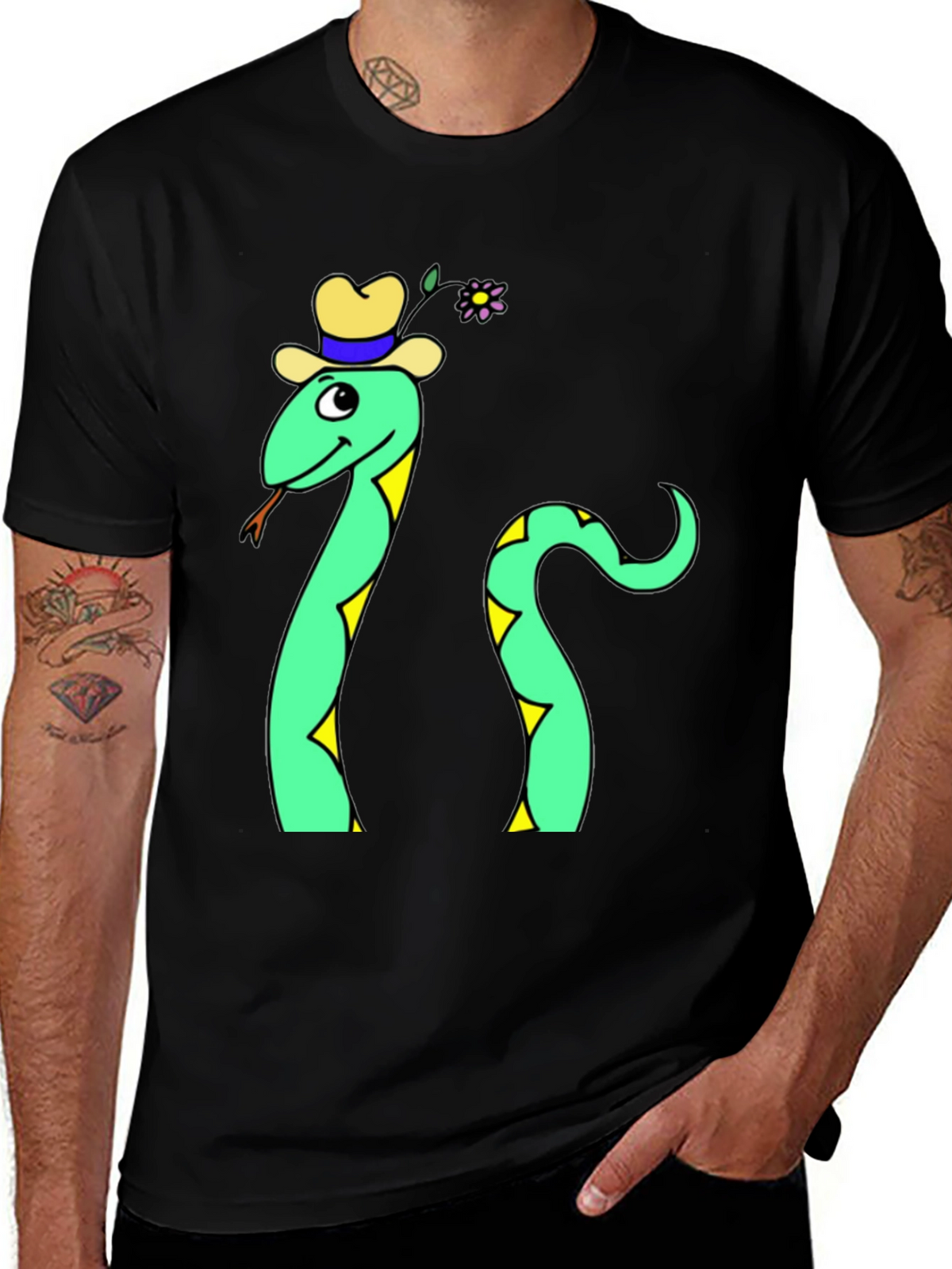 Funny Snake T-Shirt - Cartoon Reptile Graphic Tee