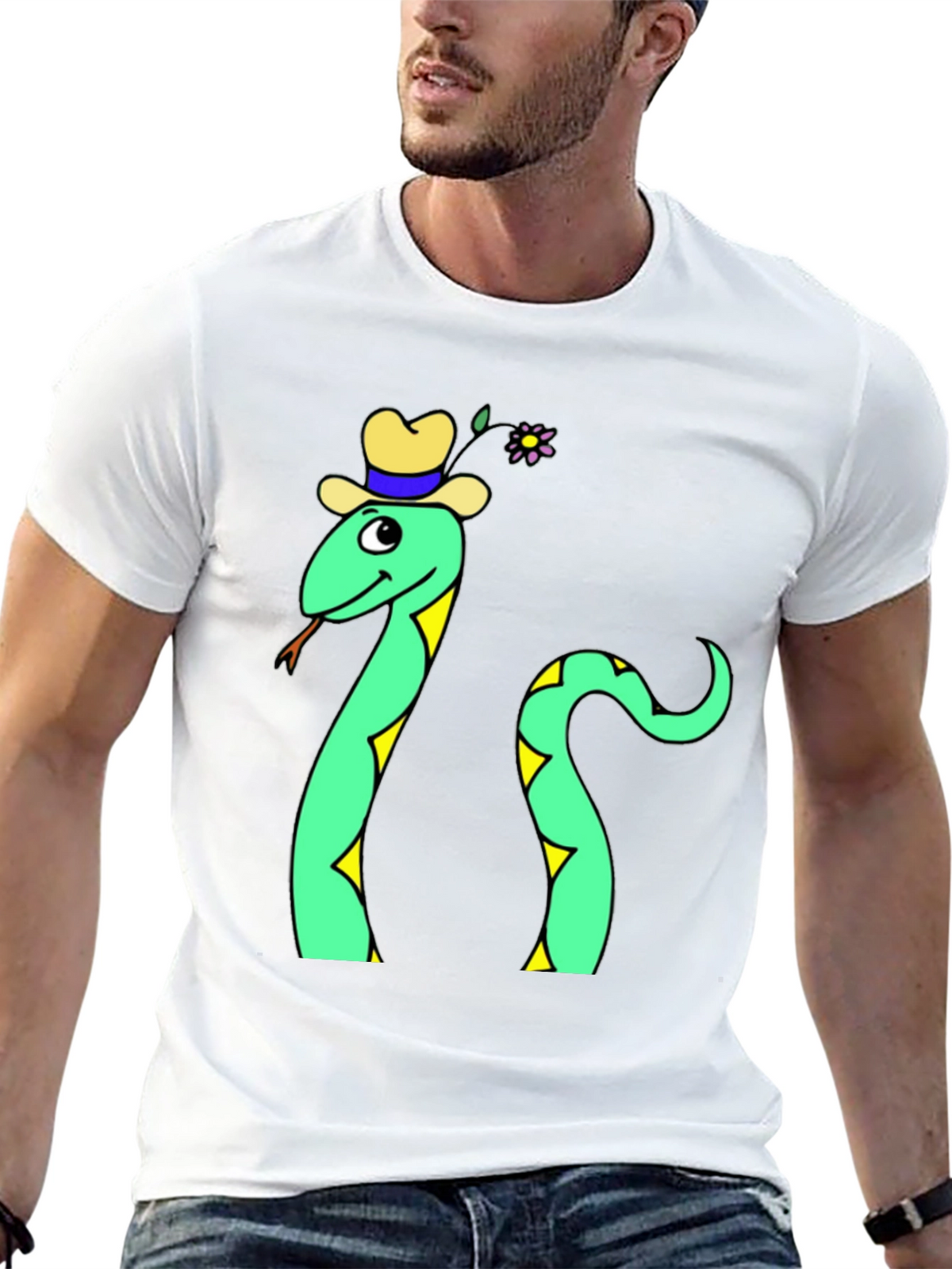 Funny Snake T-Shirt - Cartoon Reptile Graphic Tee