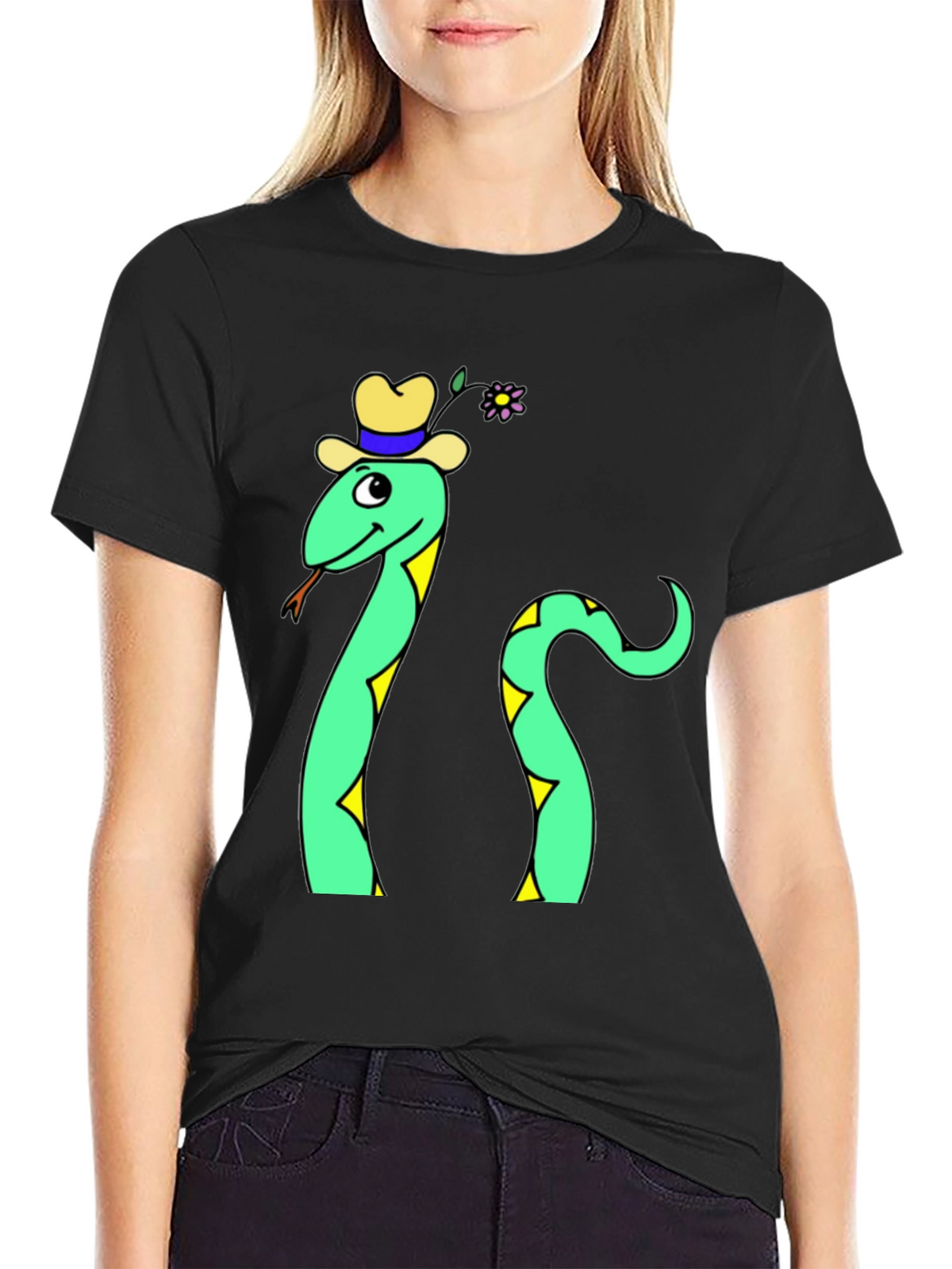Funny Snake T-Shirt - Cartoon Reptile Graphic Tee