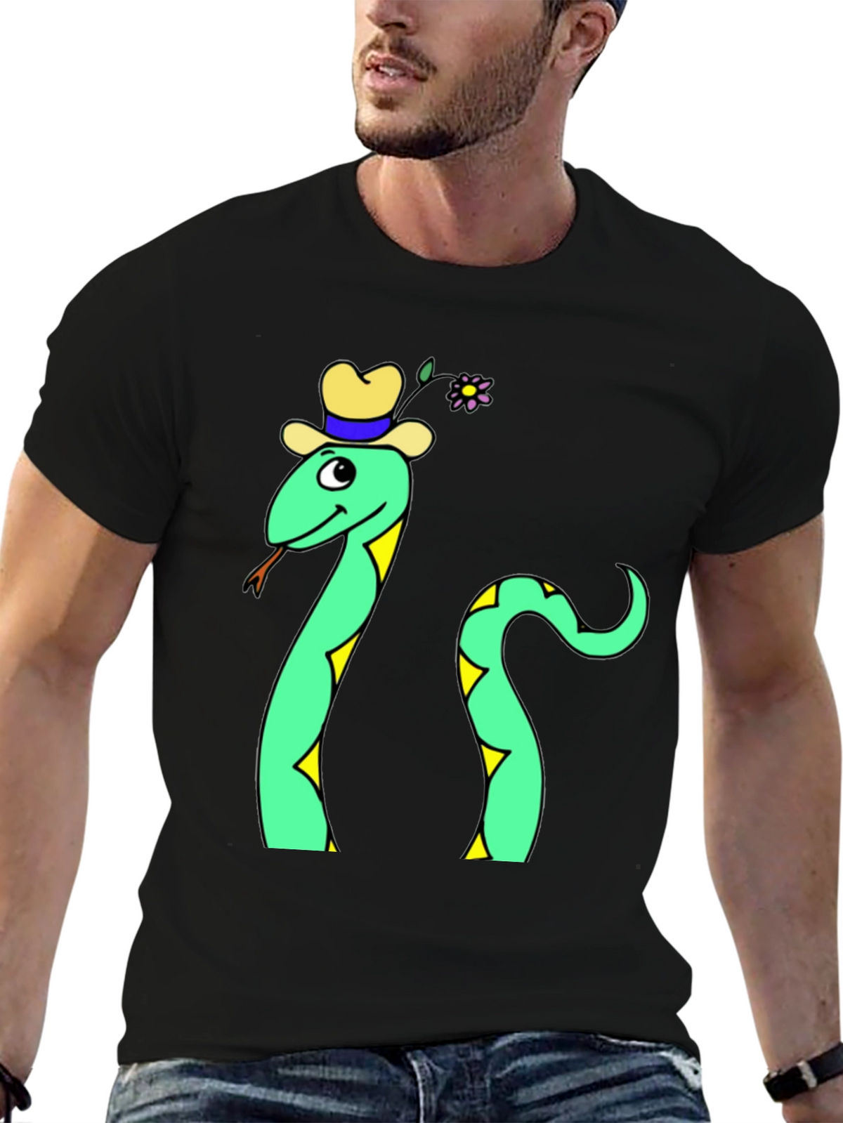 Funny Snake T-Shirt - Cartoon Reptile Graphic Tee
