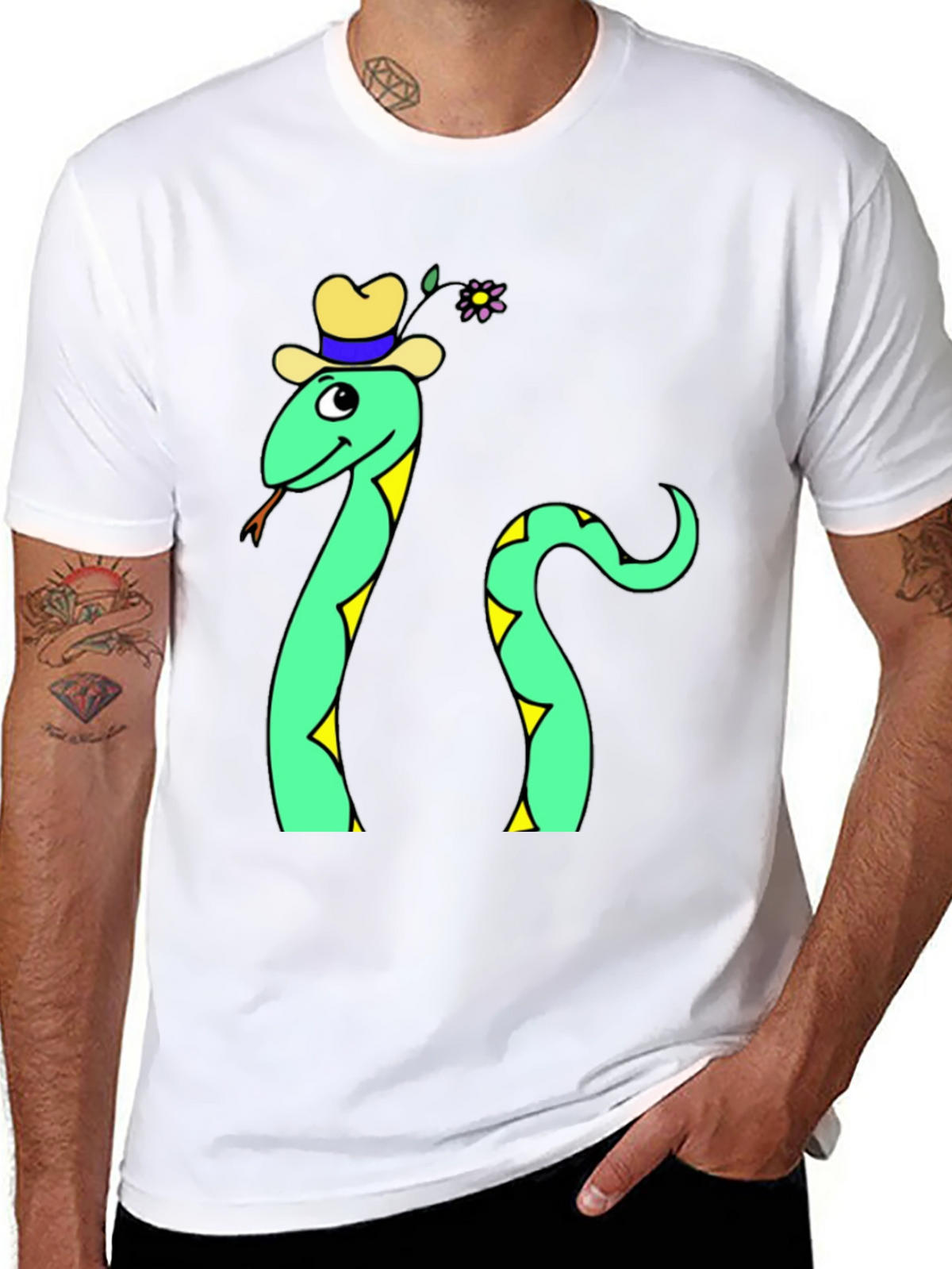Funny Snake T-Shirt - Cartoon Reptile Graphic Tee