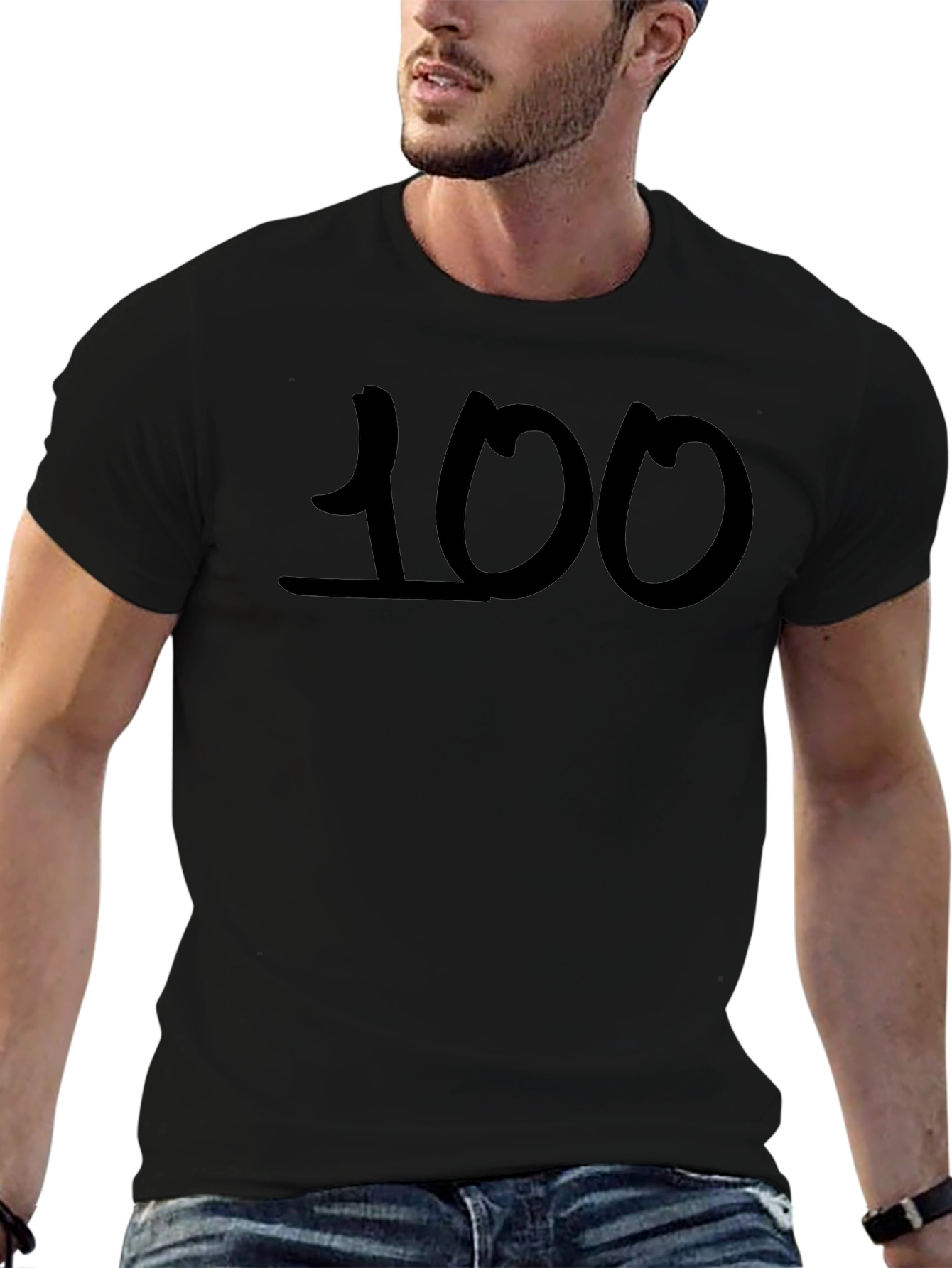 100 Black Graphic Tee - Casual Cool Comfort