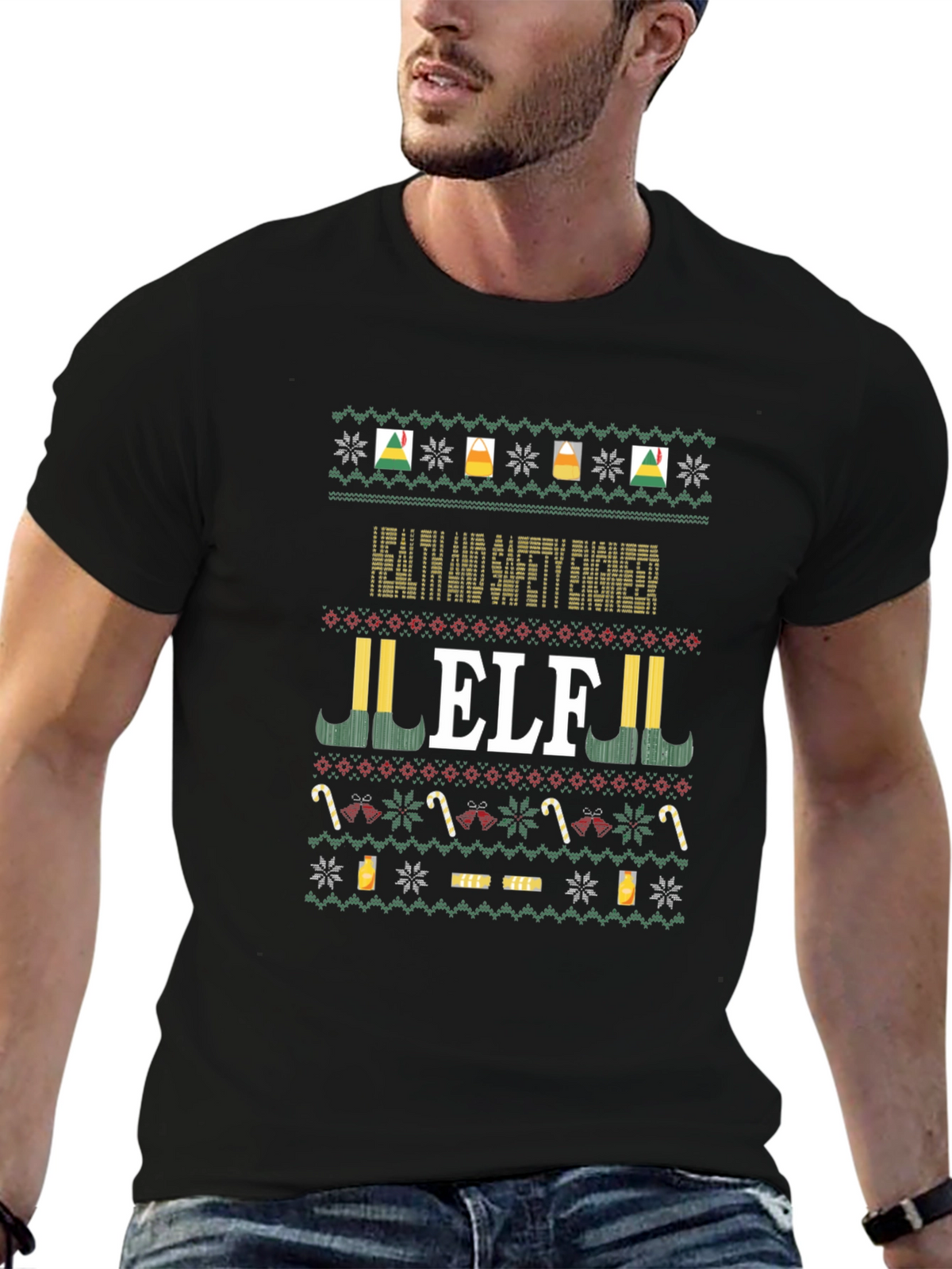 Health and Safety Engineer ELF Christmas Sweater T-Shirt