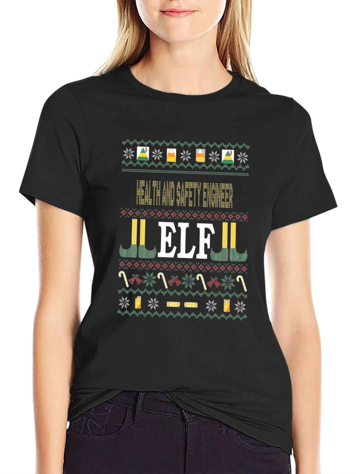 Health and Safety Engineer ELF Christmas Sweater T-Shirt