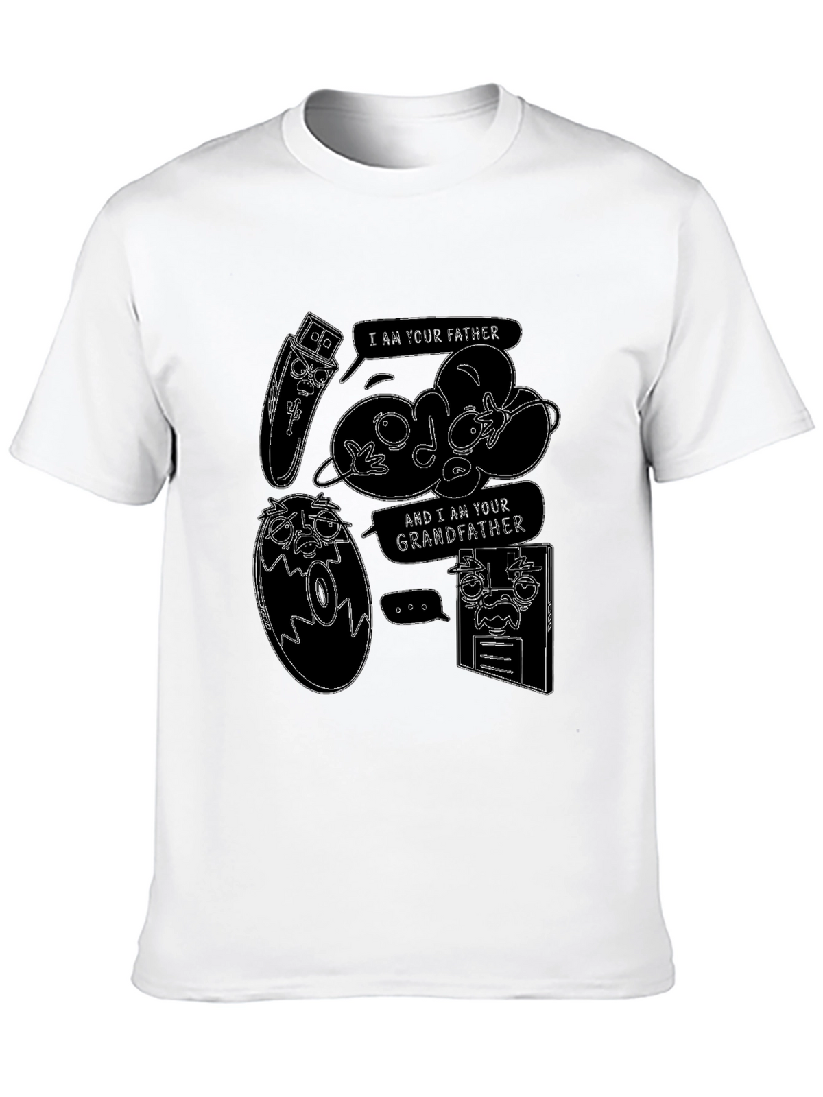 Funny Tech Family Tree Black T-Shirt