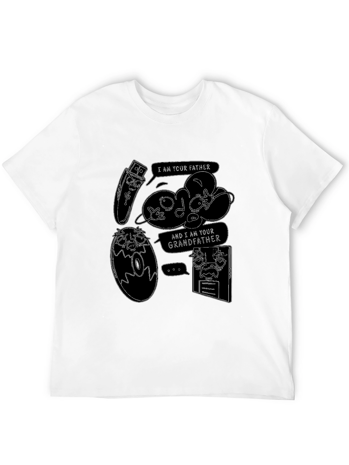 Funny Tech Family Tree Black T-Shirt