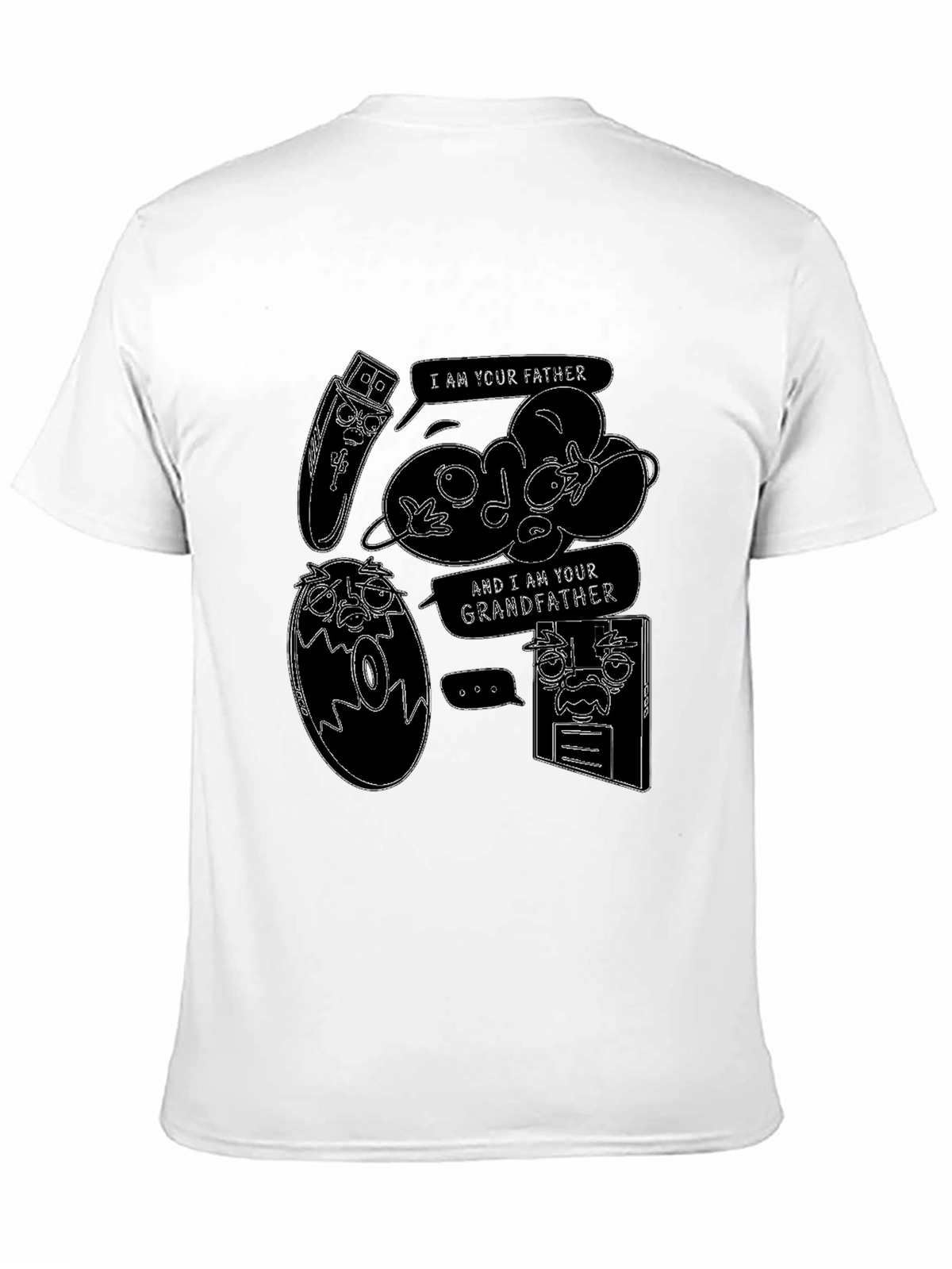 Funny Tech Family Tree Black T-Shirt