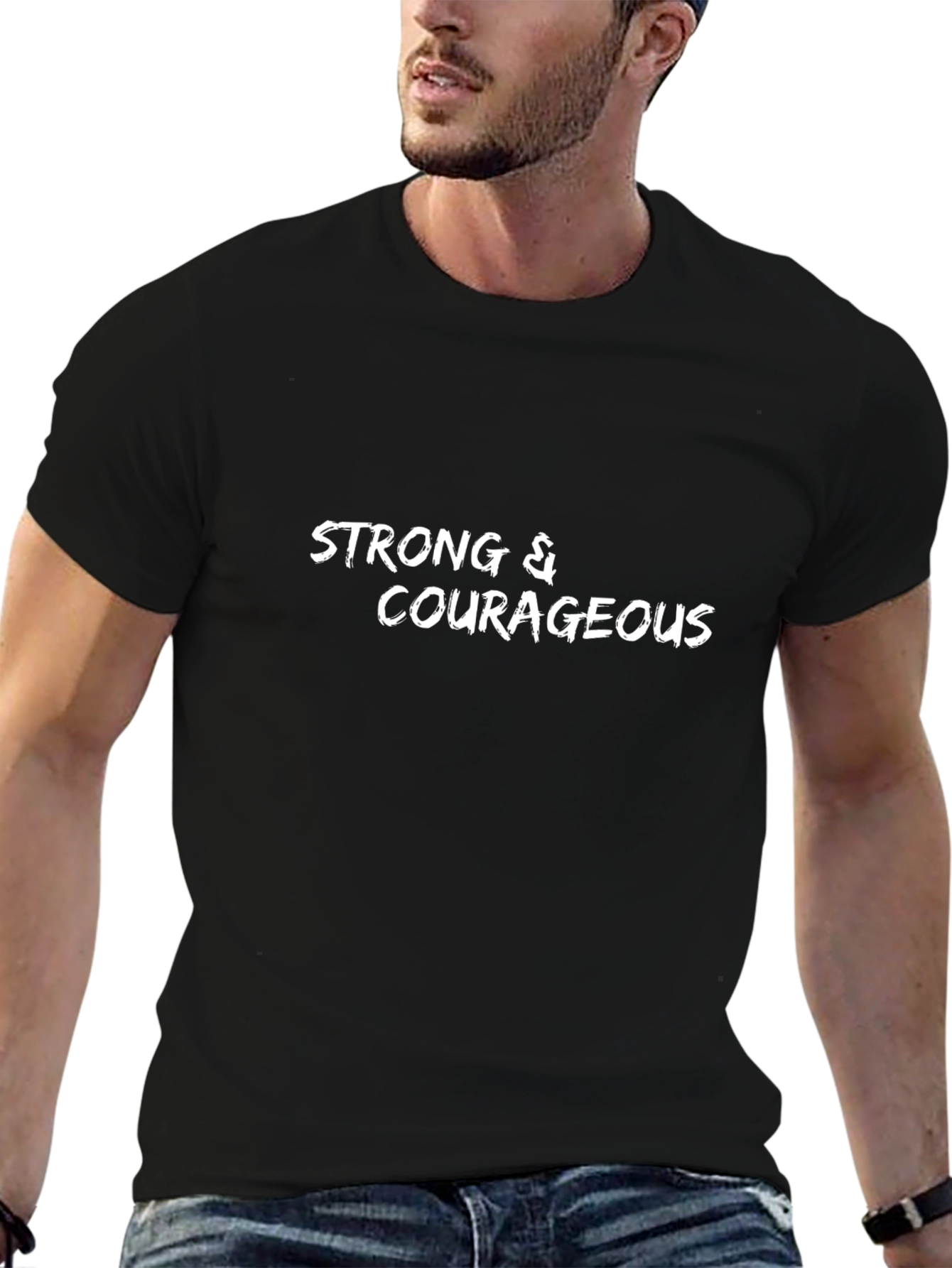 Strong & Courageous Black T-Shirt