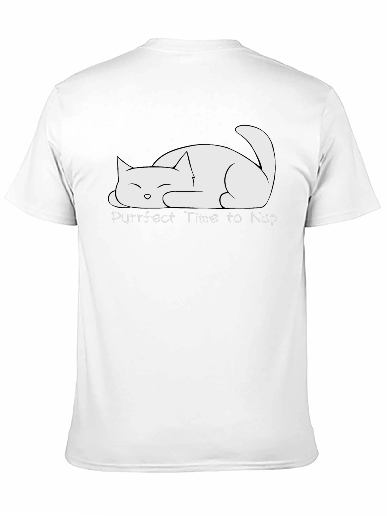 Purrfect Time to Nap Cat T-Shirt - Black