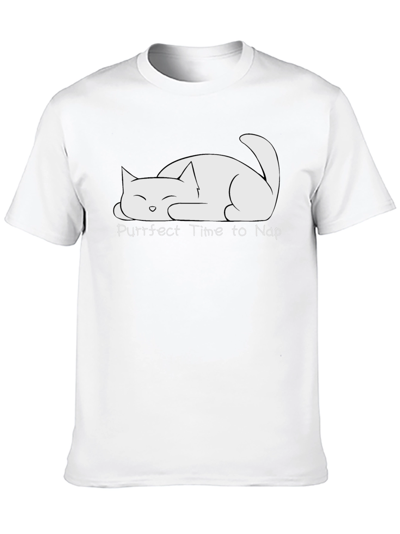 Purrfect Time to Nap Cat T-Shirt - Black