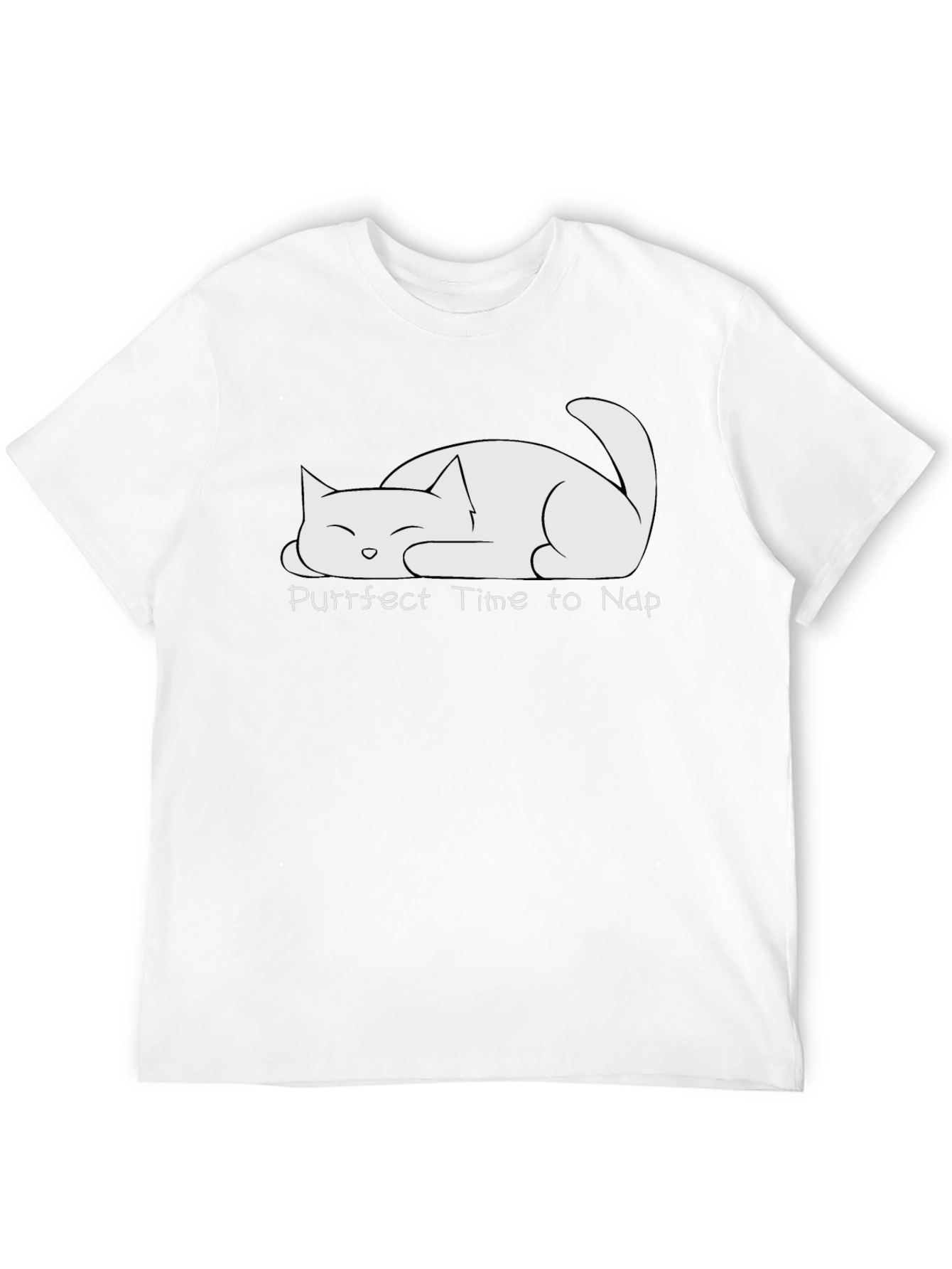 Purrfect Time to Nap Cat T-Shirt - Black
