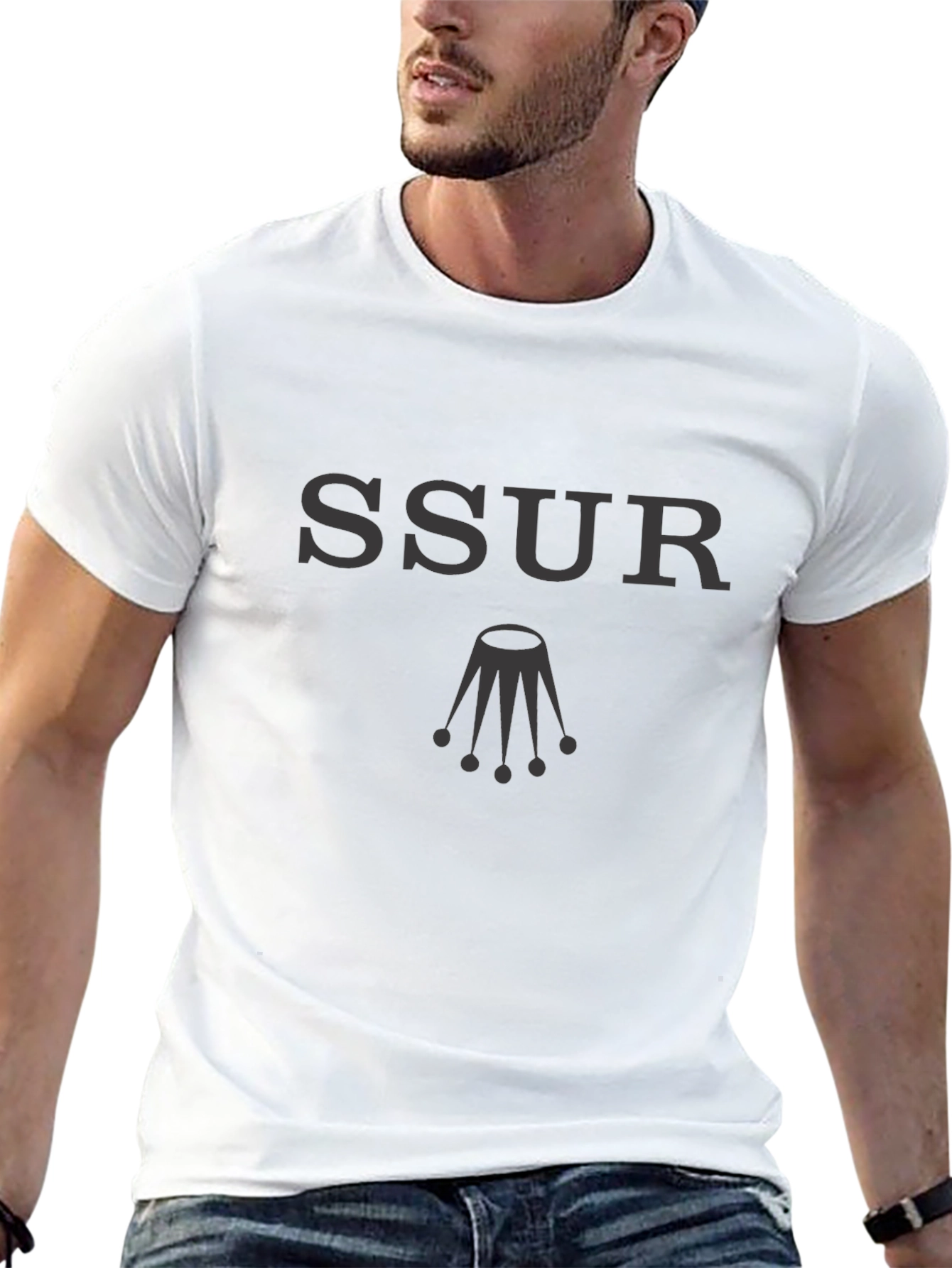 SSUR T-Shirt Black Short Sleeve Crew Neck