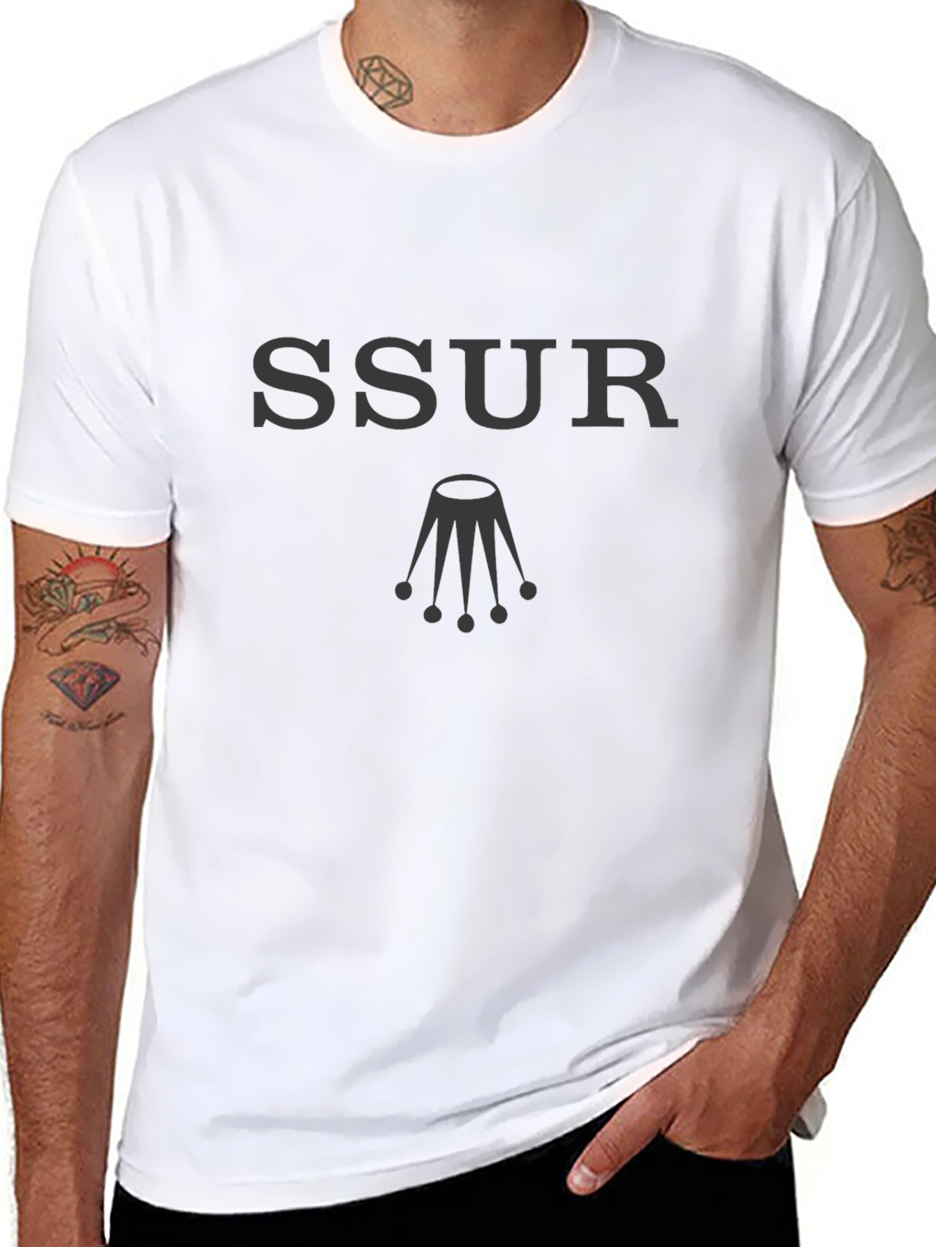 SSUR T-Shirt Black Short Sleeve Crew Neck