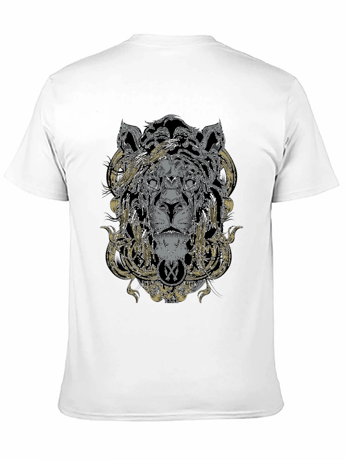 Ornate Lion Graphic Black T-Shirt