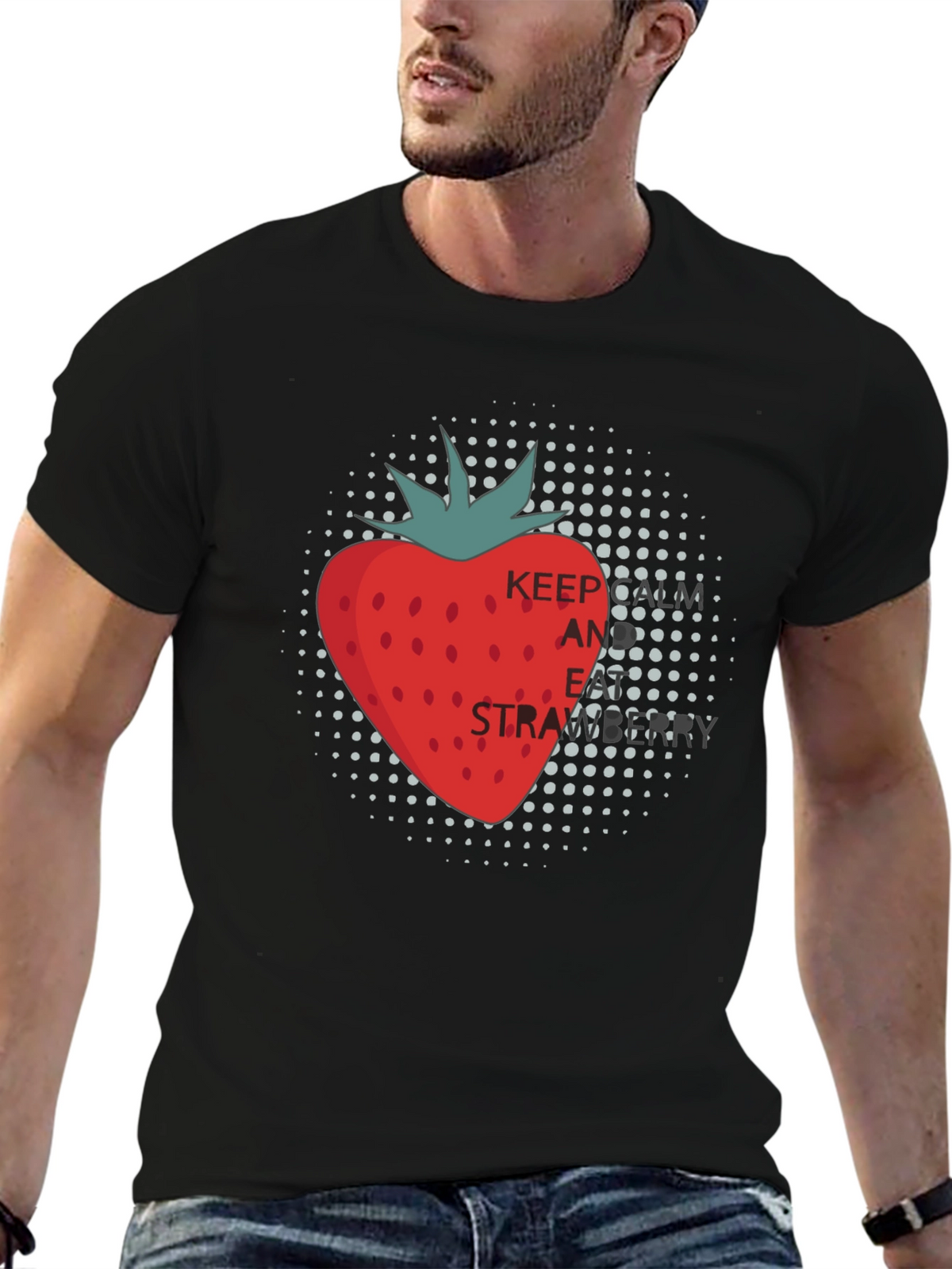 Keep and Eat Strawberries Black T-Shirt