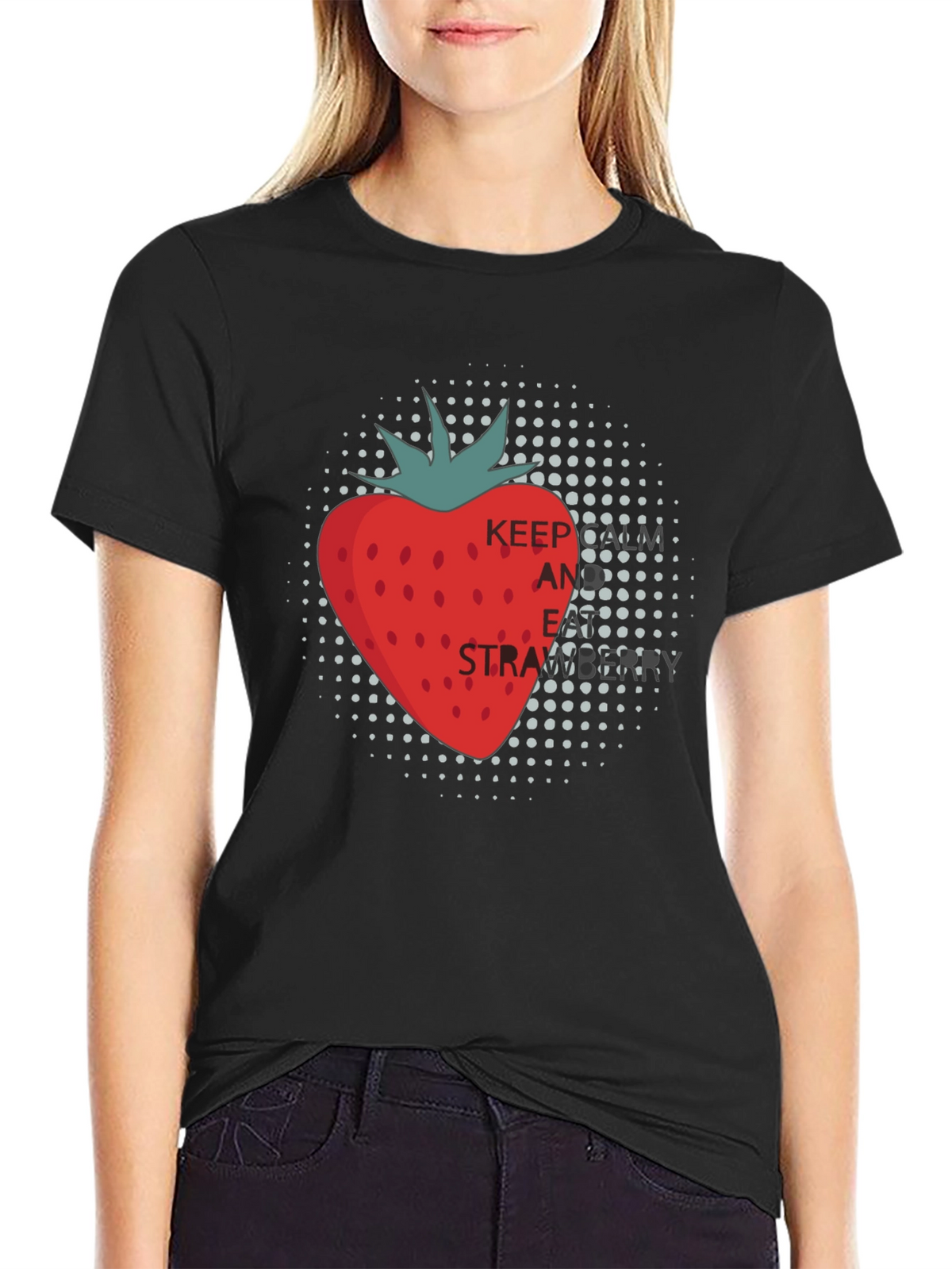 Keep and Eat Strawberries Black T-Shirt