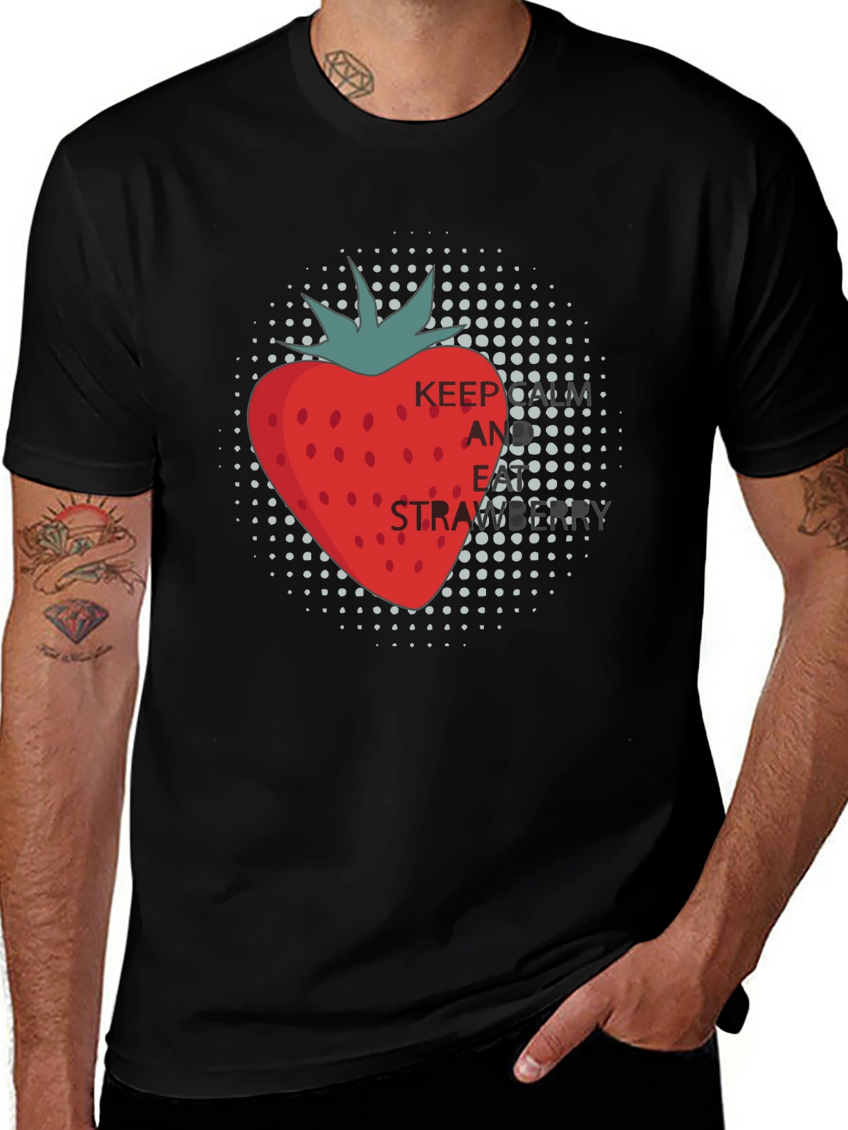 Keep and Eat Strawberries Black T-Shirt