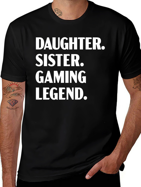 Daughter Sister Gaming Legend T-Shirt - Black