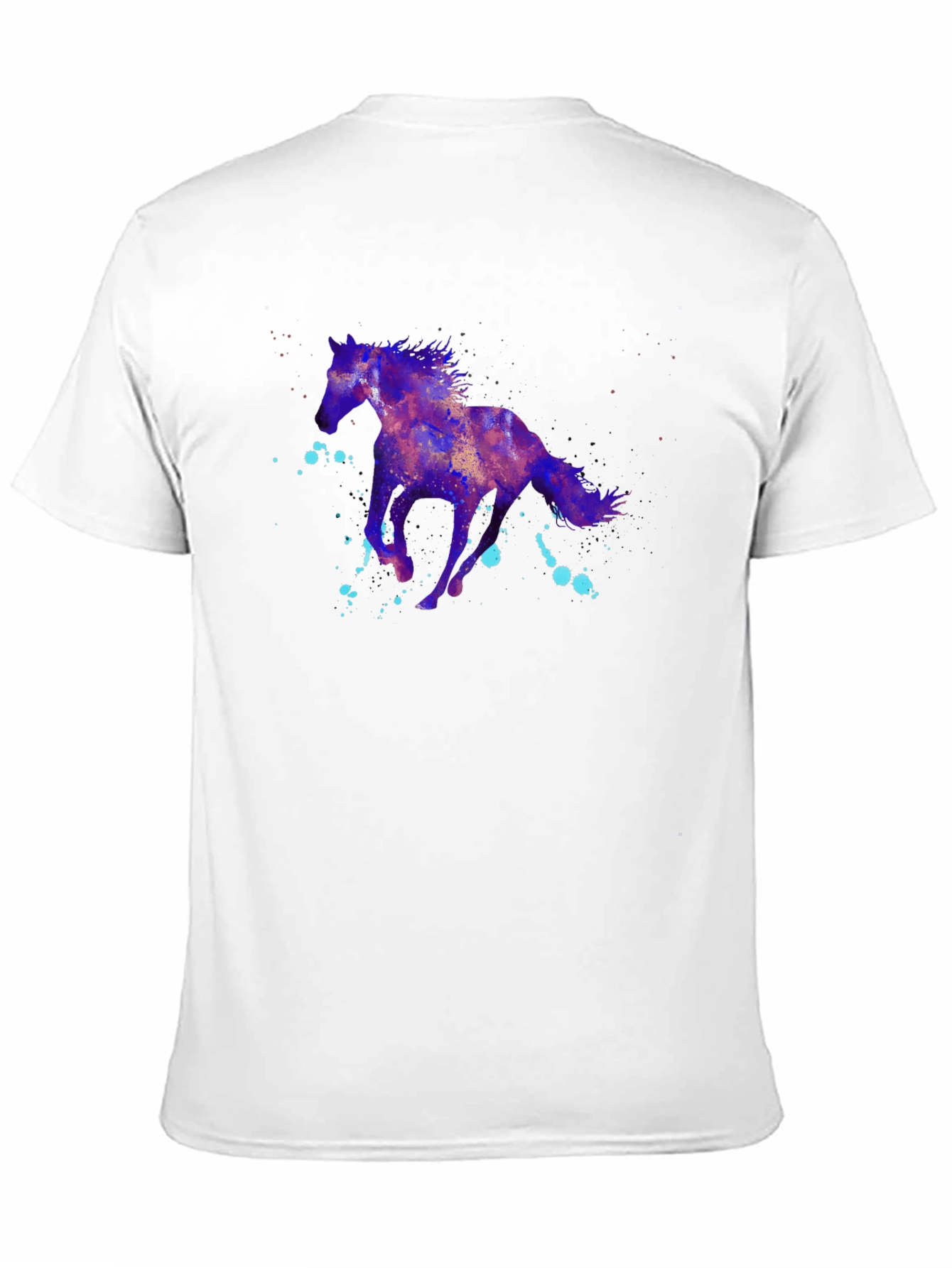 Nebula Horse Graphic Tee - Black Cotton Blend