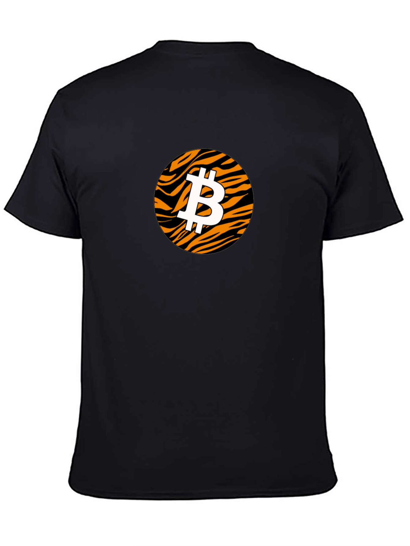 Bitcoin Tiger Print Black T-Shirt