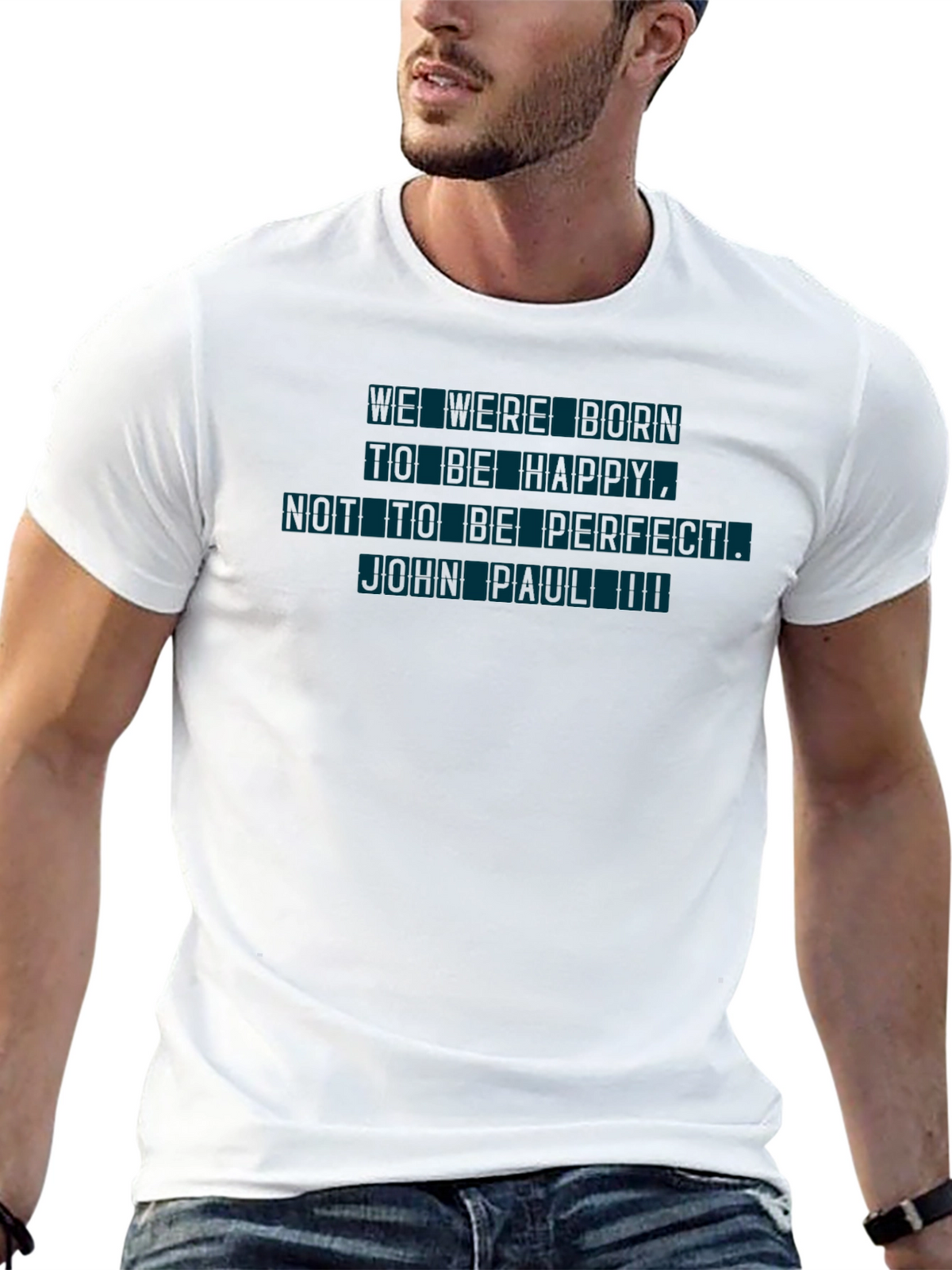 Inspirational Graphic T-Shirt - Born to Be Happy
