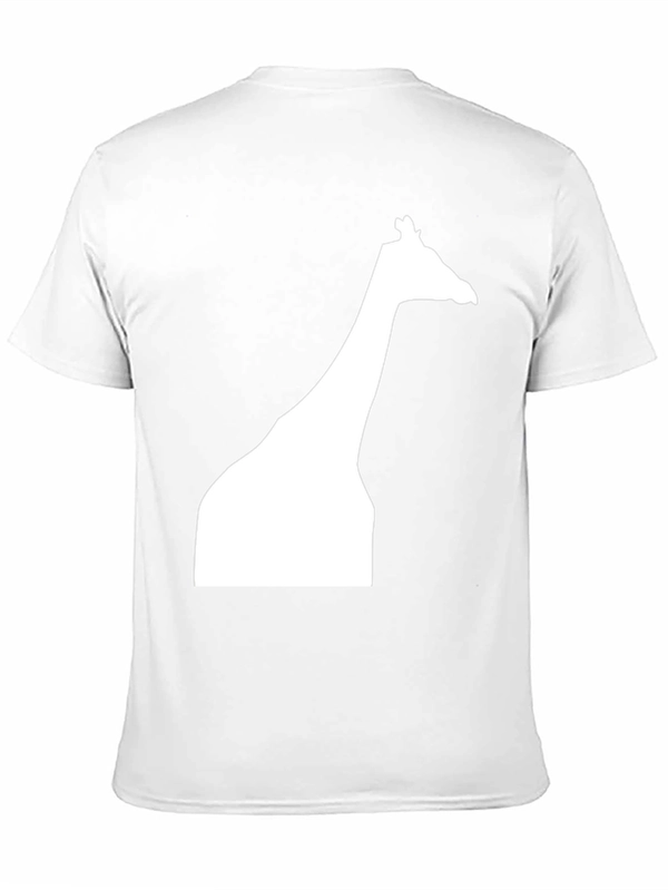 Giraffe Silhouette Graphic Tee - Black Cotton Casual Shirt