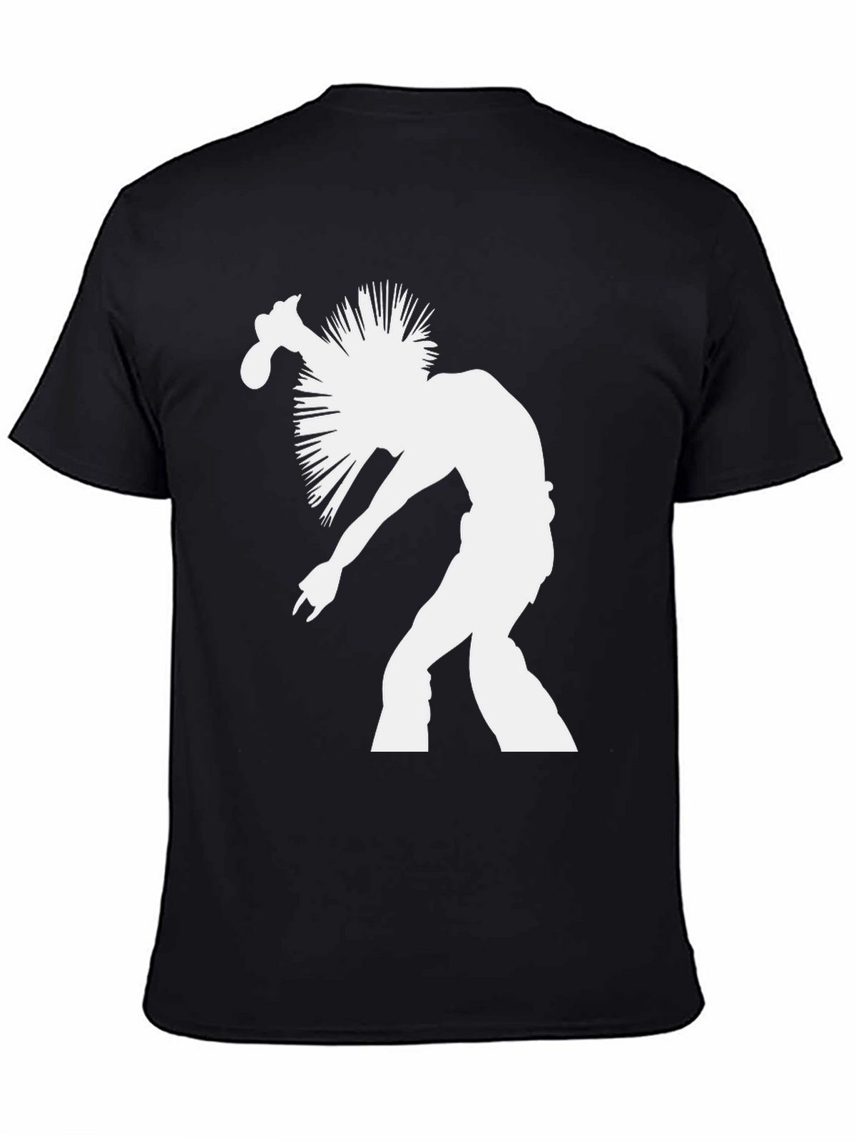 Punk Rock Silhouette Graphic Tee - Black Cotton T-Shirt