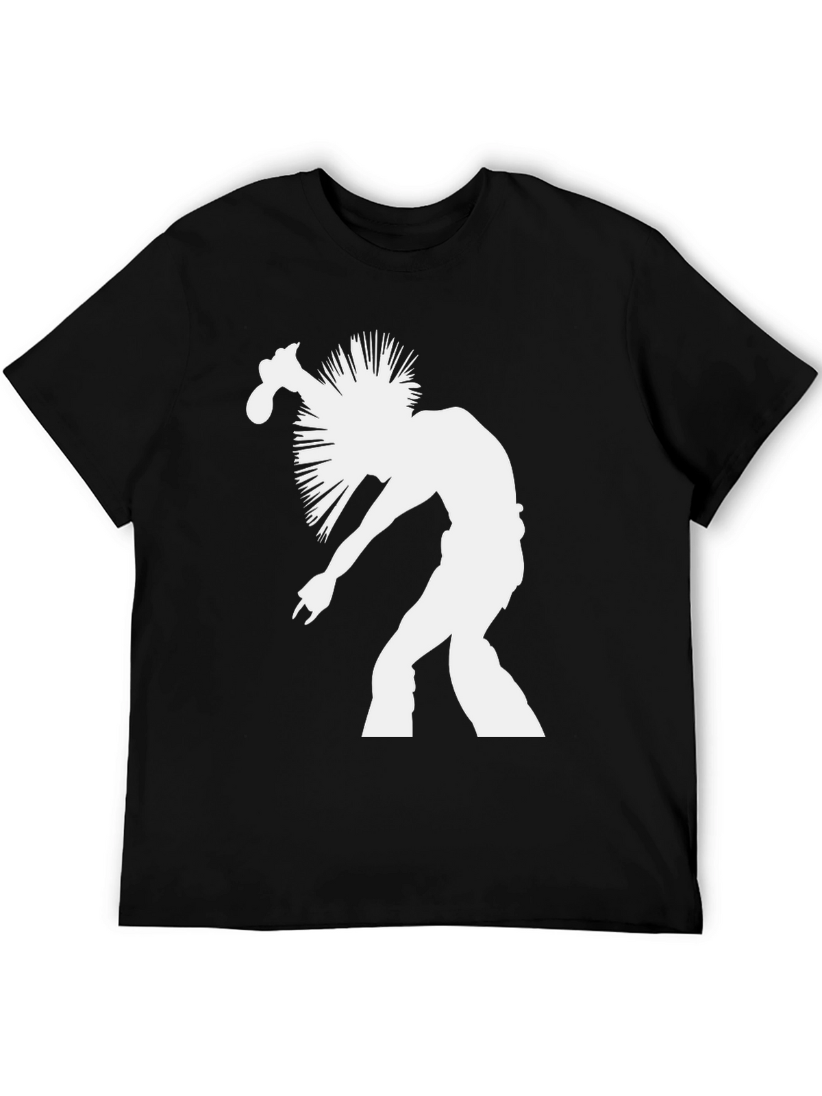 Punk Rock Silhouette Graphic Tee - Black Cotton T-Shirt