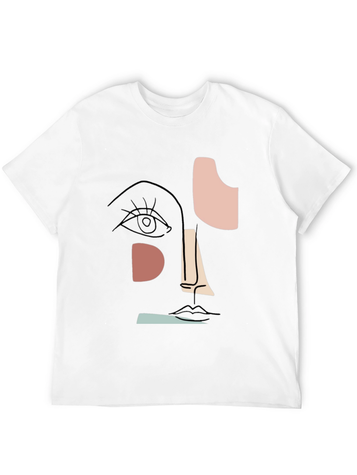 Abstract Face Graphic T-Shirt - Modern Art Tee