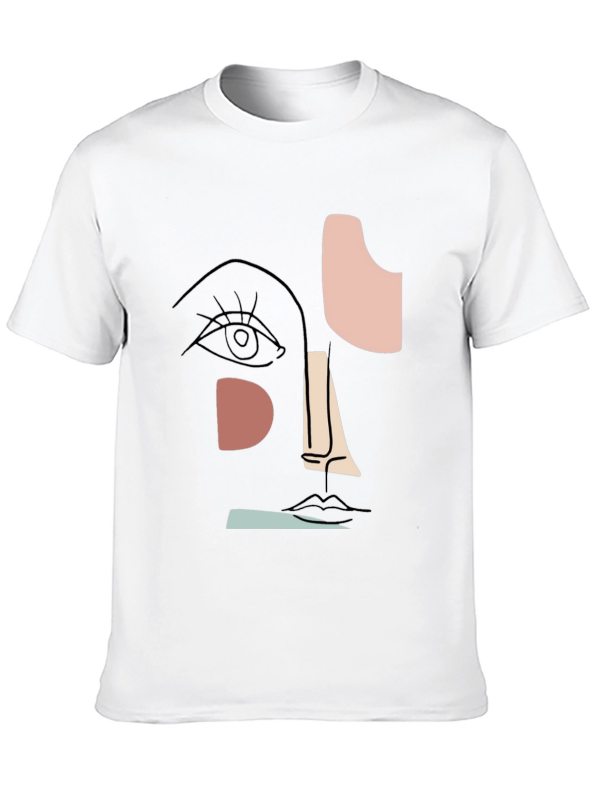 Abstract Face Graphic T-Shirt - Modern Art Tee
