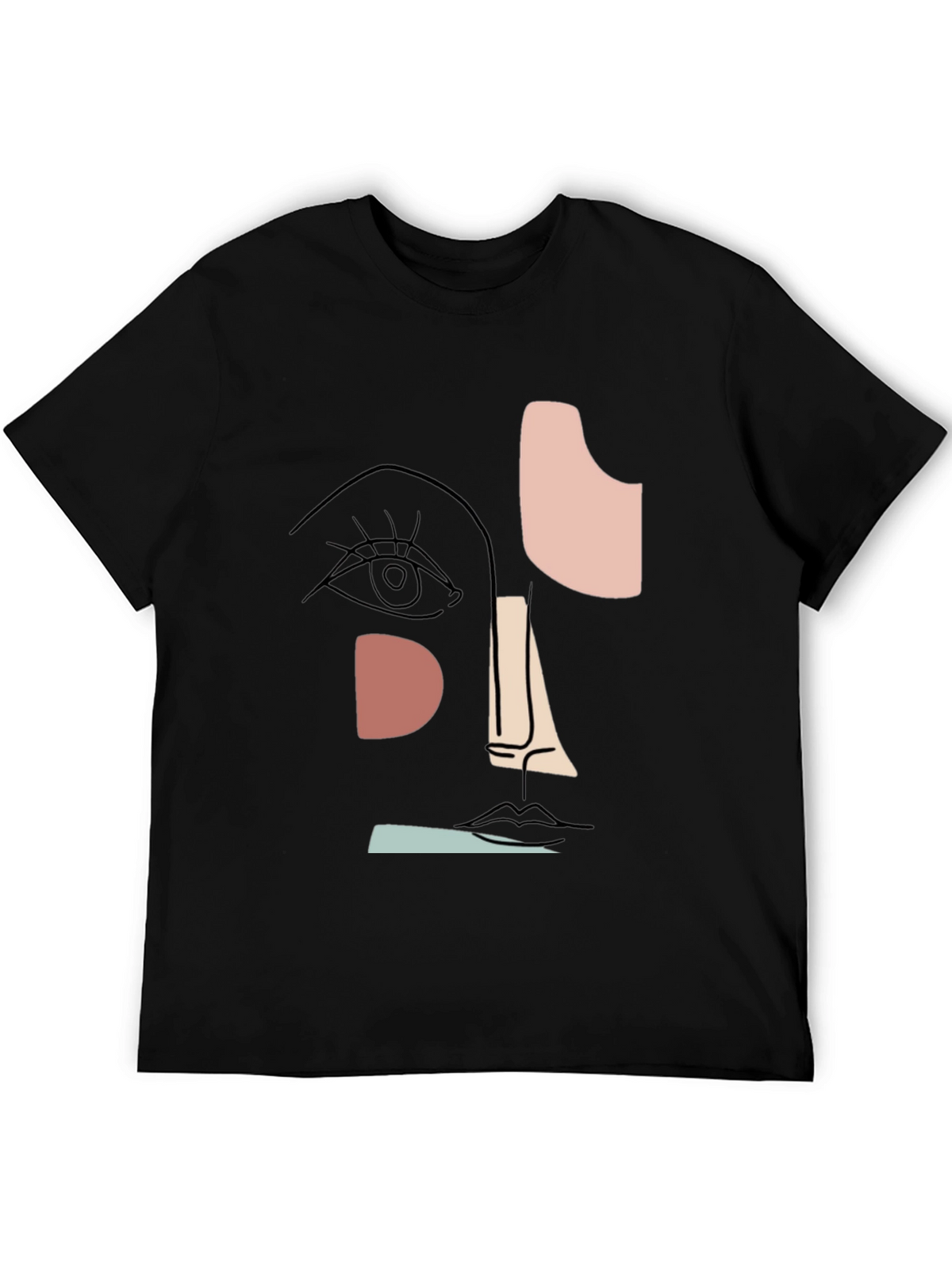 Abstract Face Graphic T-Shirt - Modern Art Tee