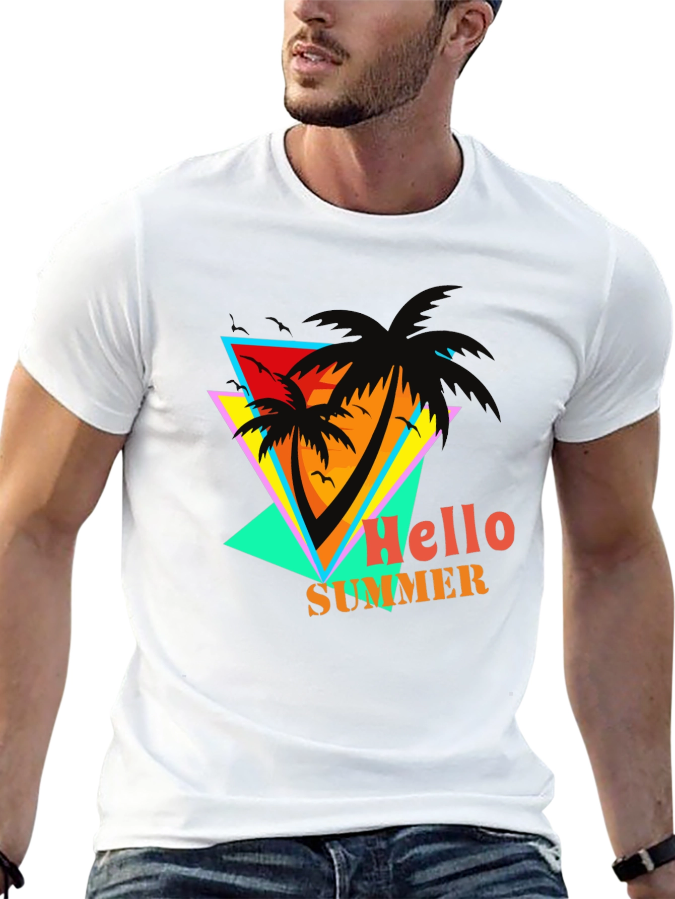 Hello Summer Retro Graphic T-Shirt