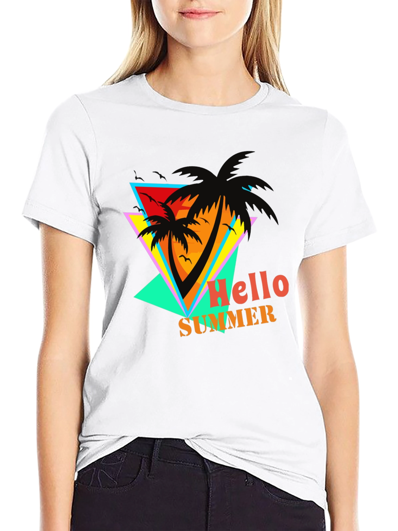 Hello Summer Retro Graphic T-Shirt