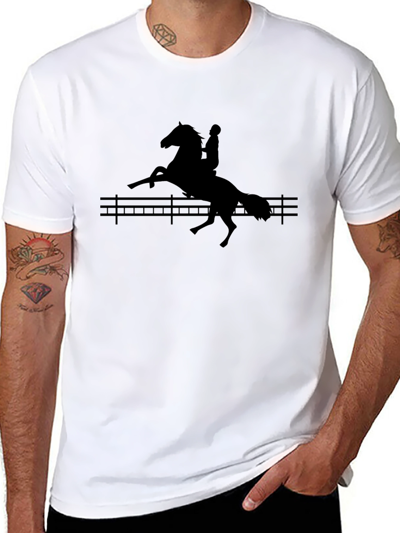 Equestrian Silhouette Black T-Shirt