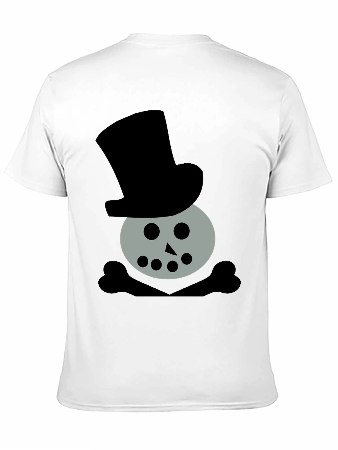 Skull Snowman Top Hat Black T-Shirt